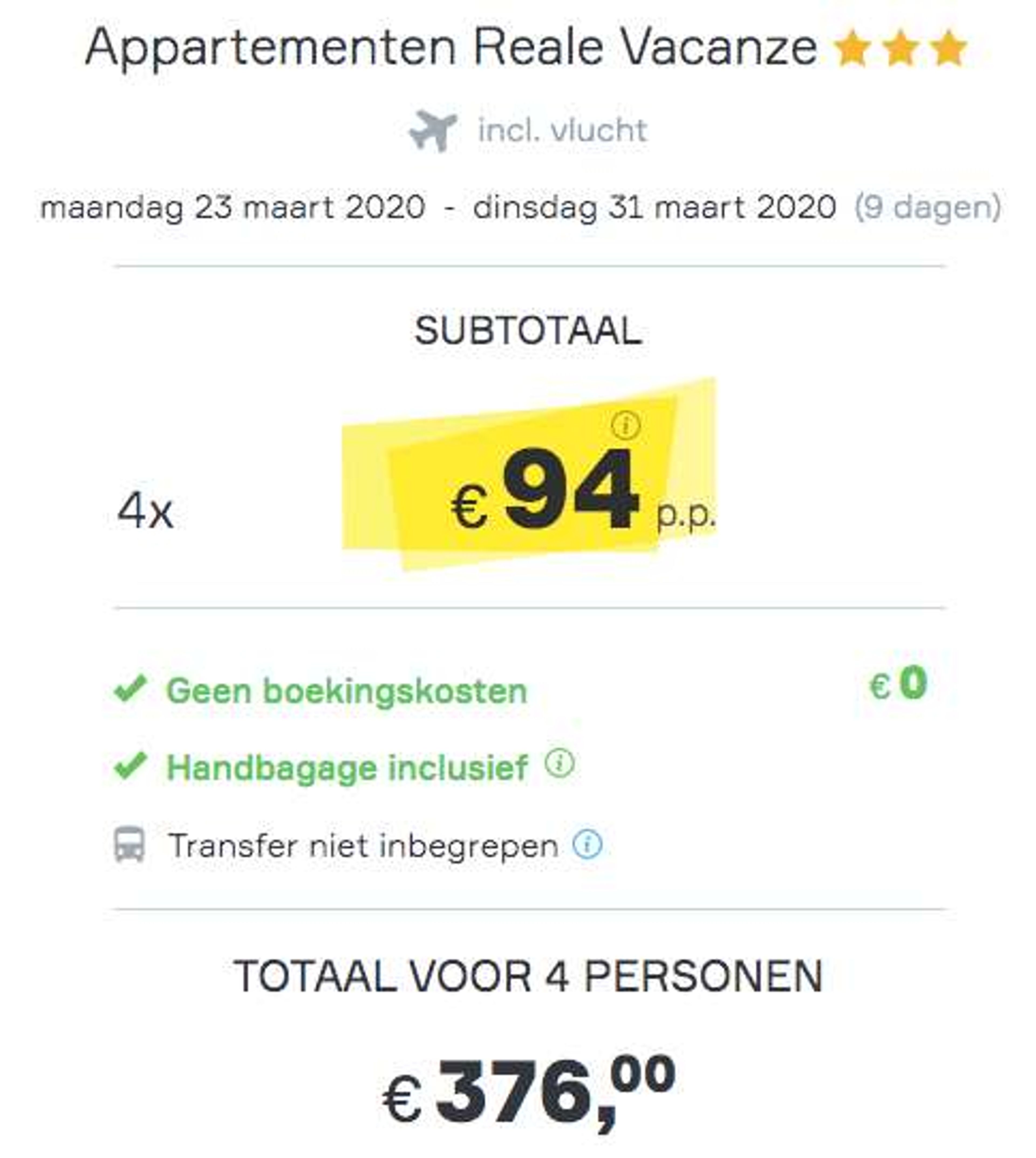 Boekingsvoorbeeld