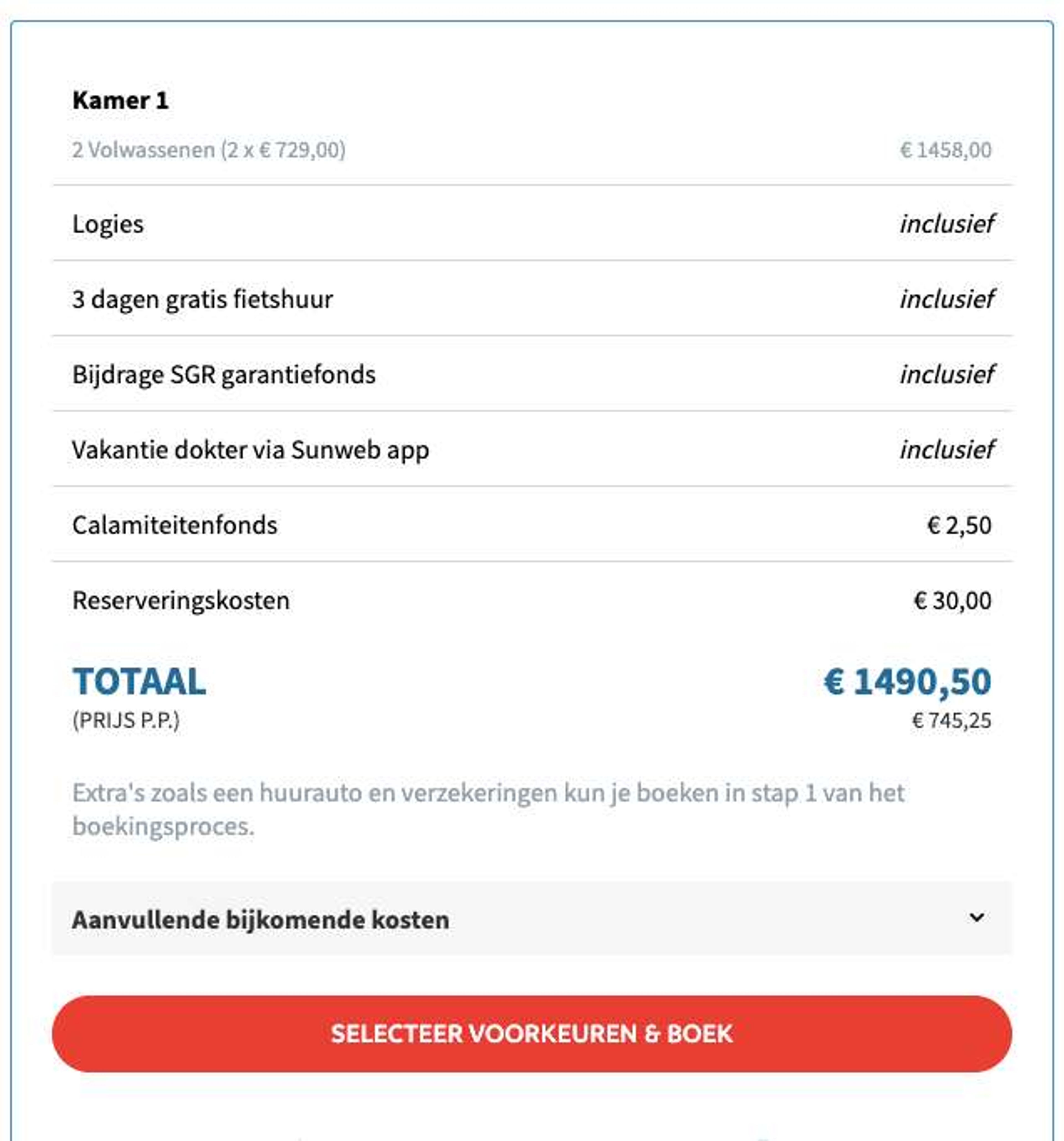 Boekingsvoorbeeld