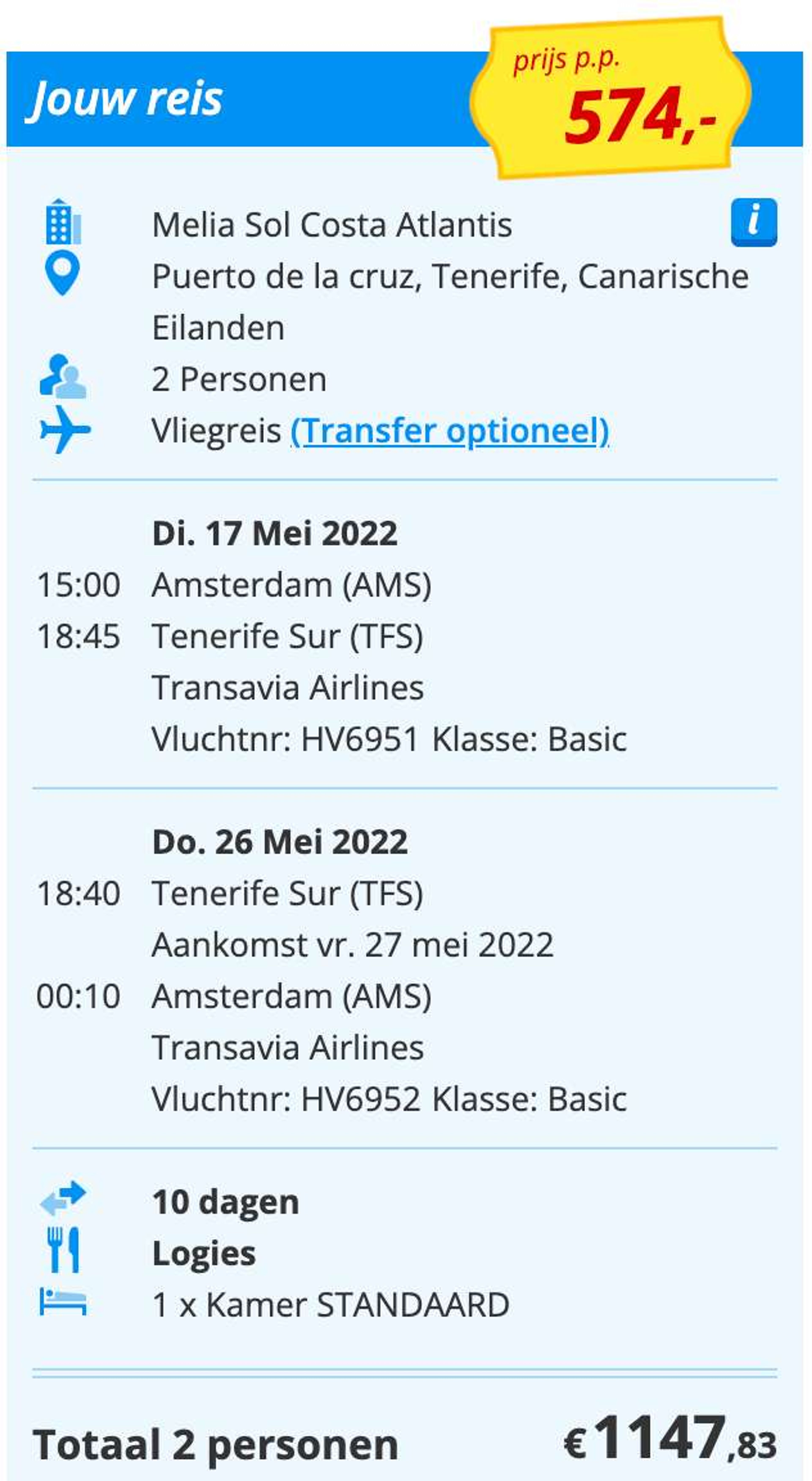 Boekingsvoorbeeld