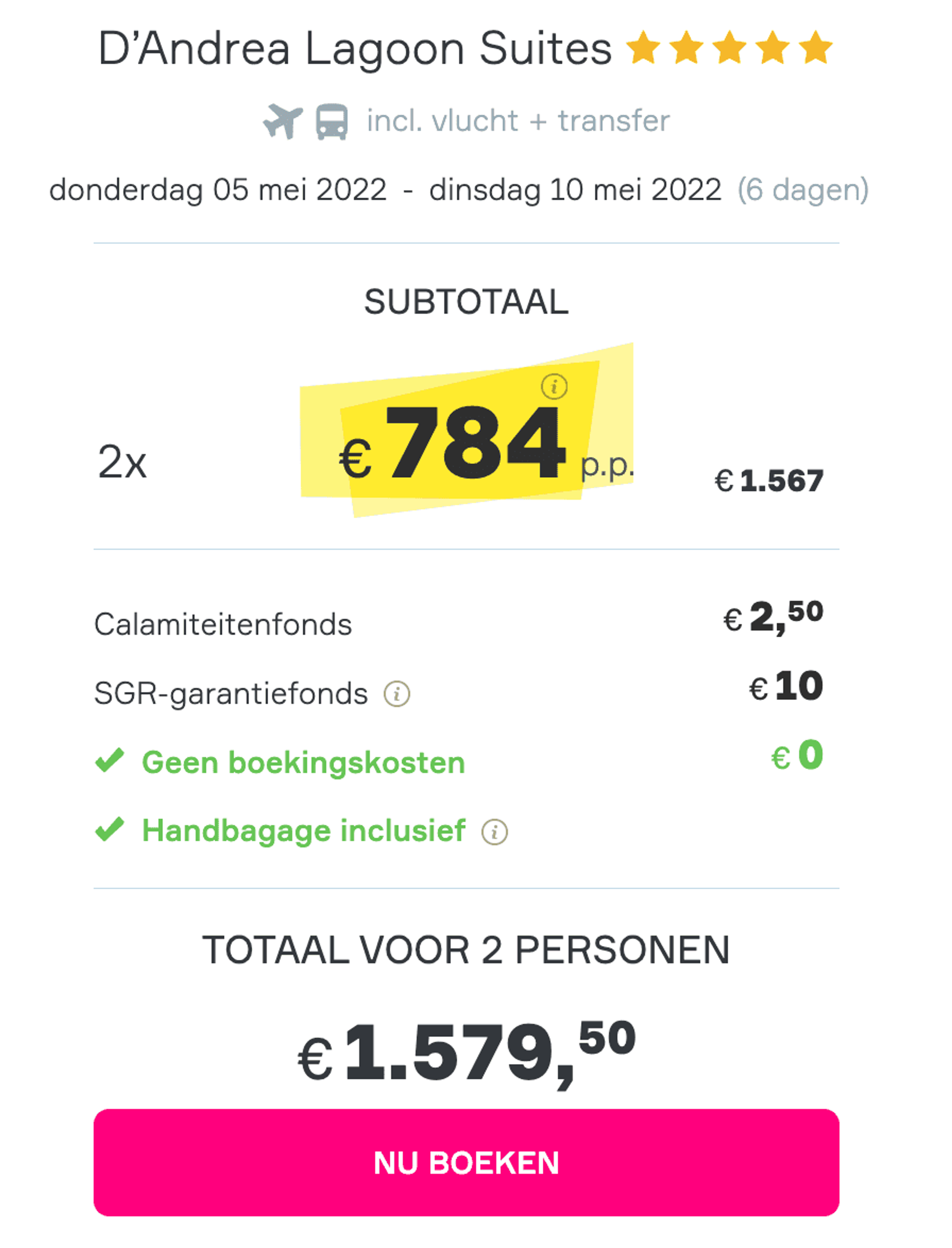 Boekingsvoorbeeld