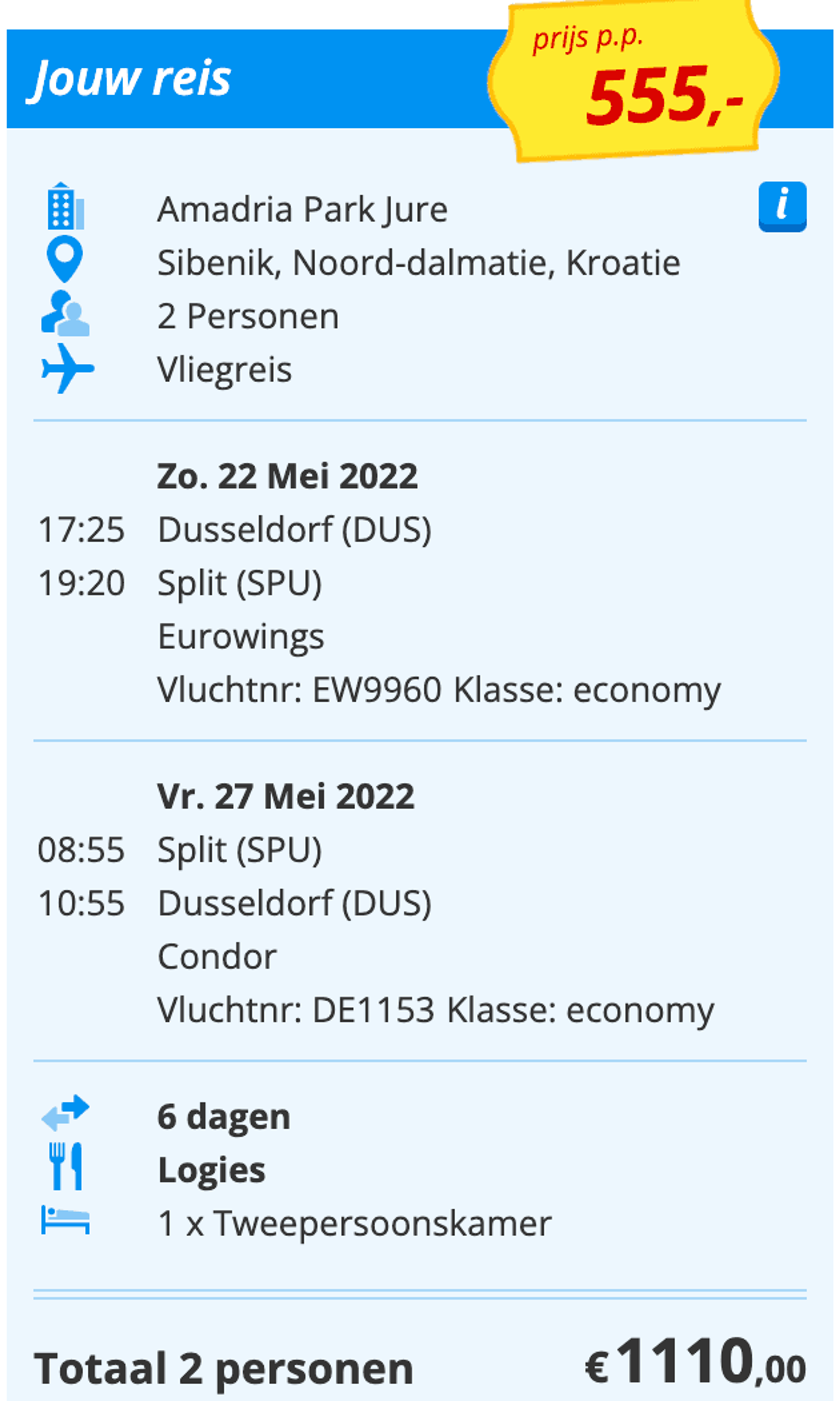 Boekingsvoorbeeld