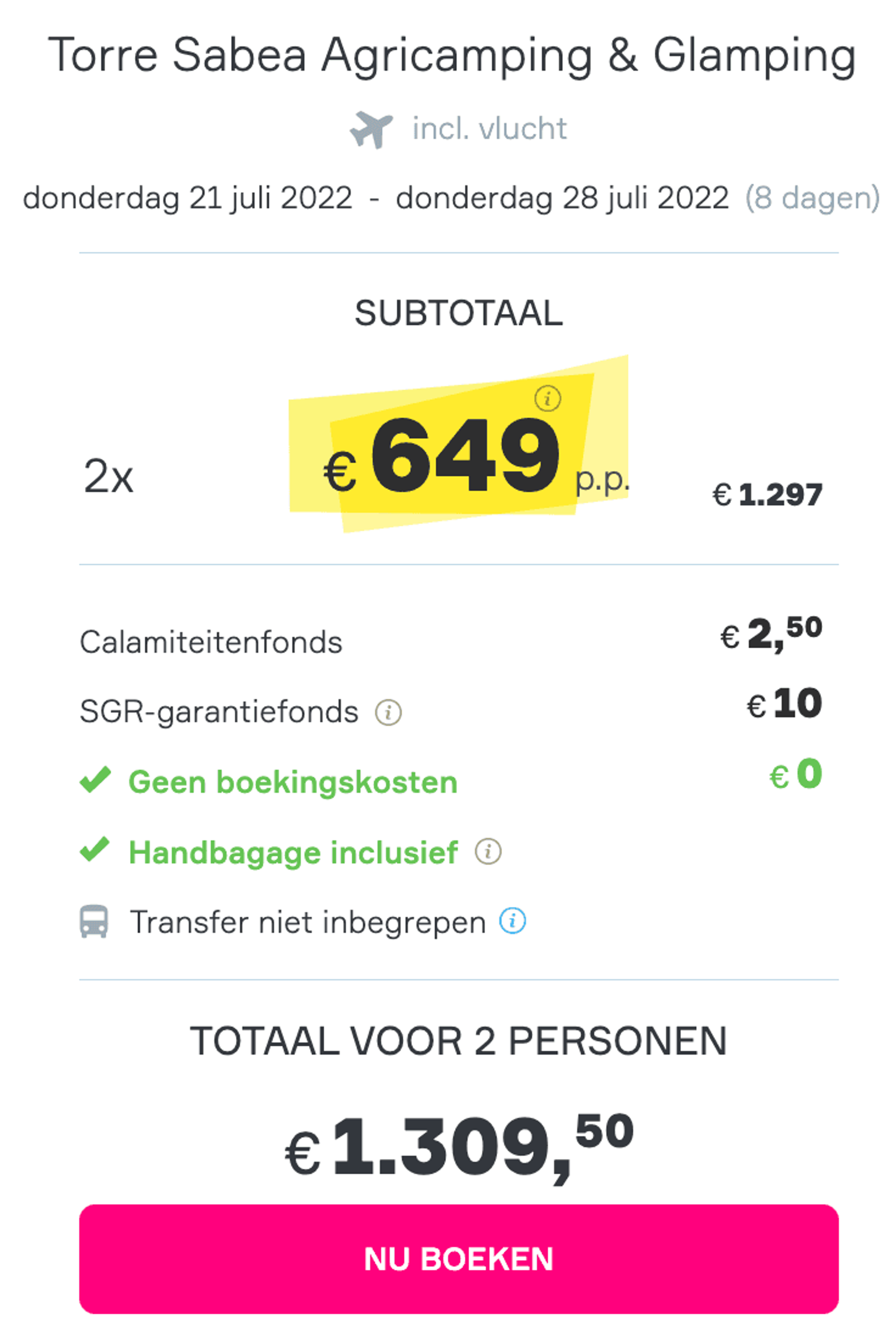 Boekingsvoorbeeld