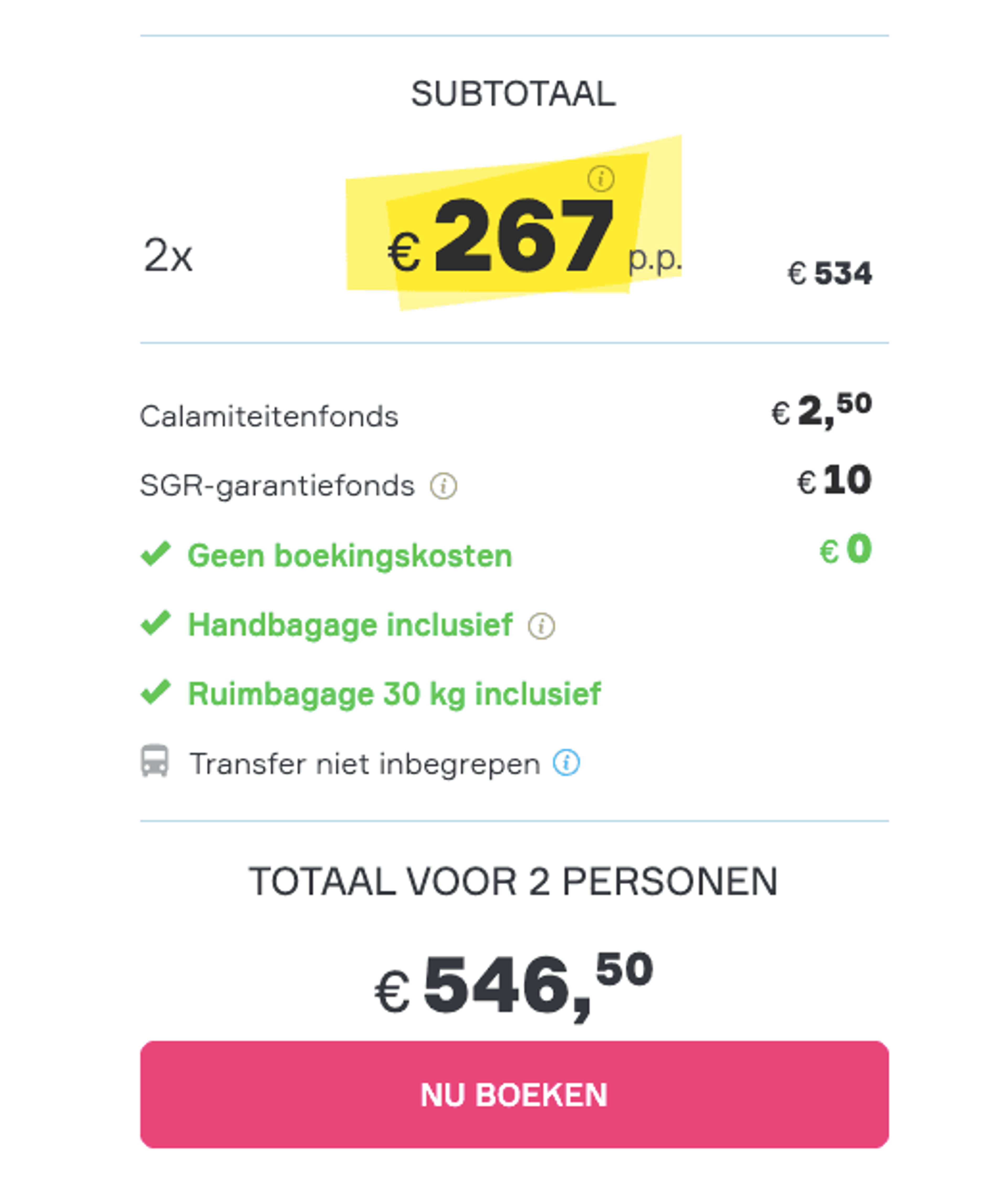 Boekingsvoorbeeld