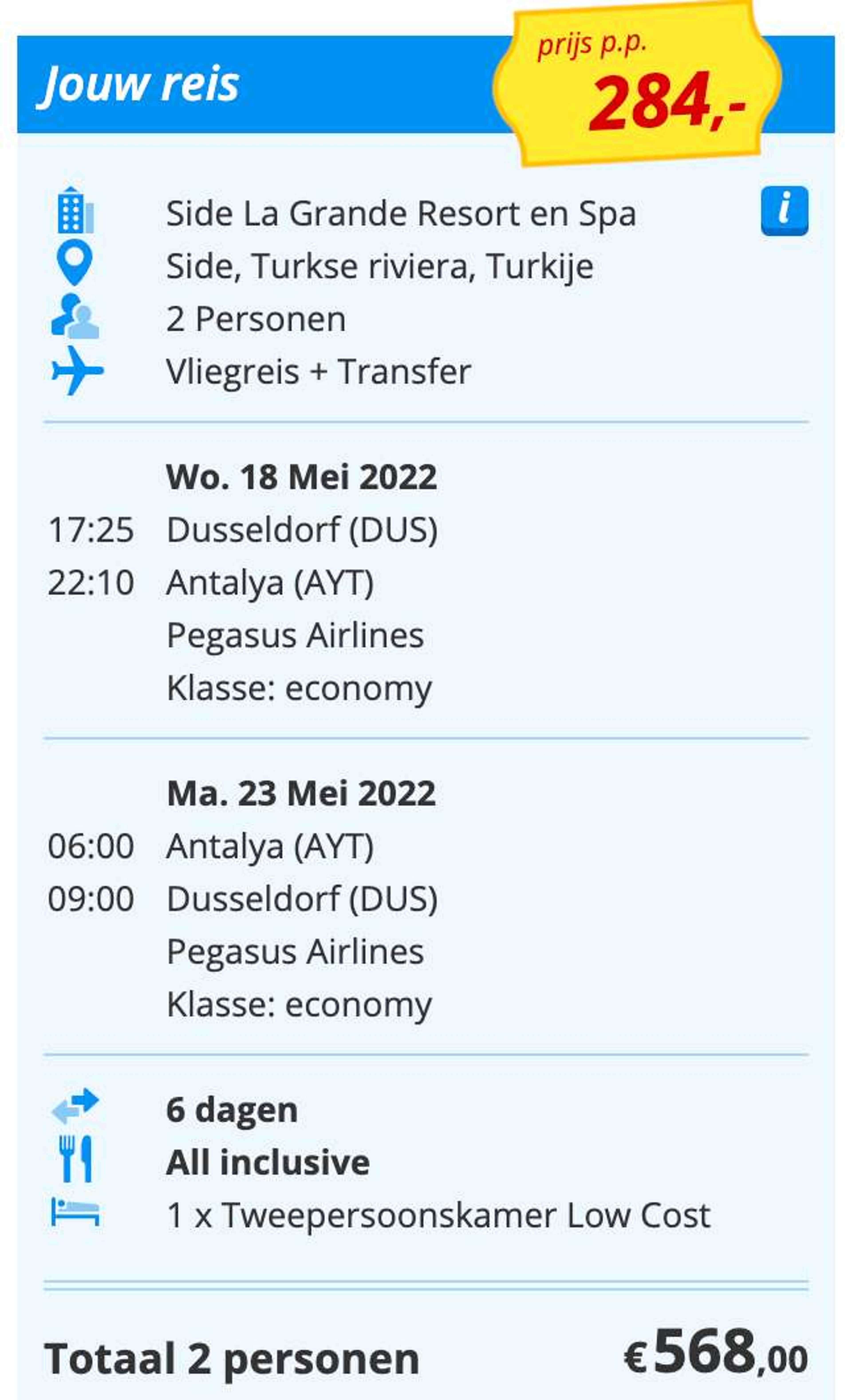 Boekingsvoorbeeld