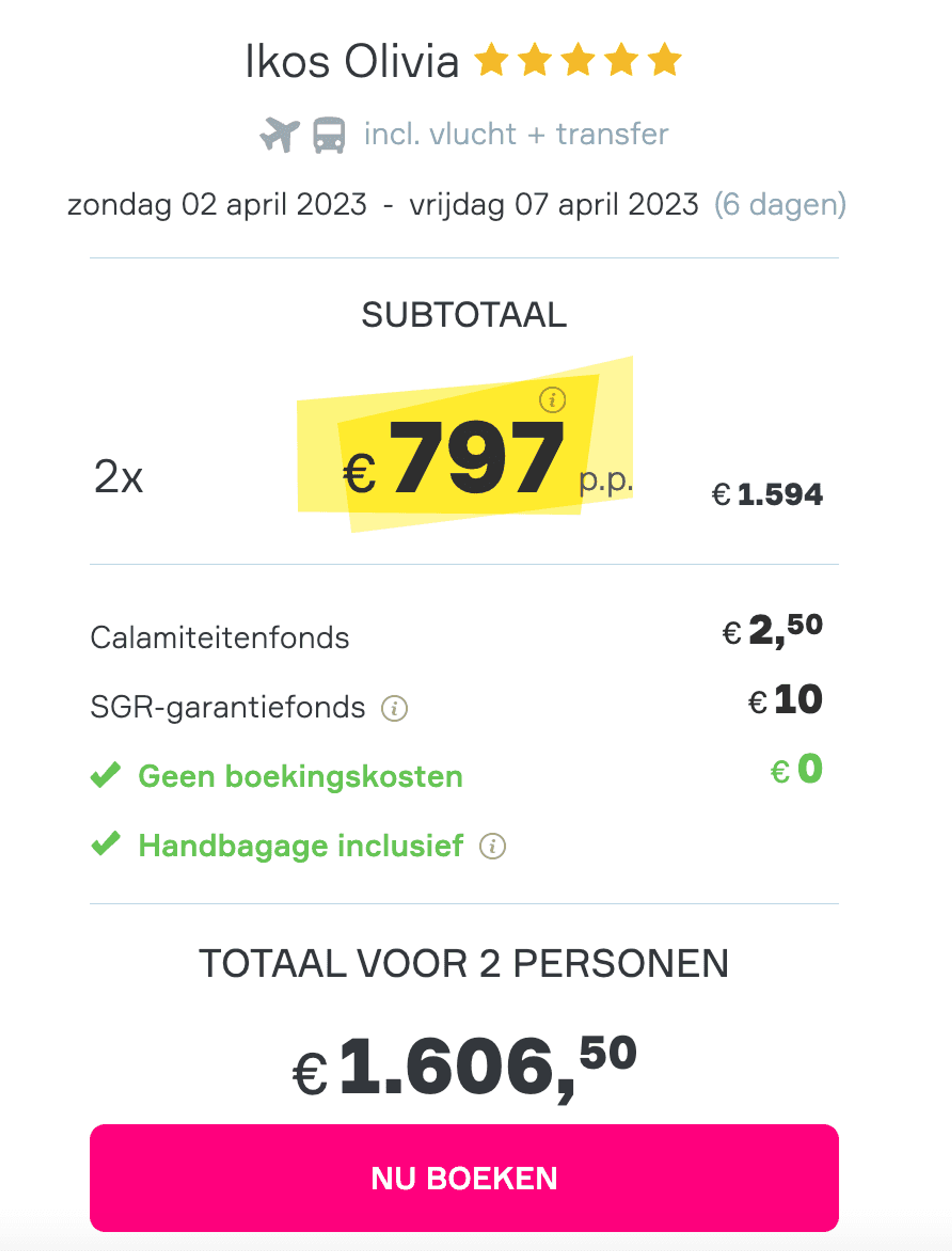 Boekingsvoorbeeld