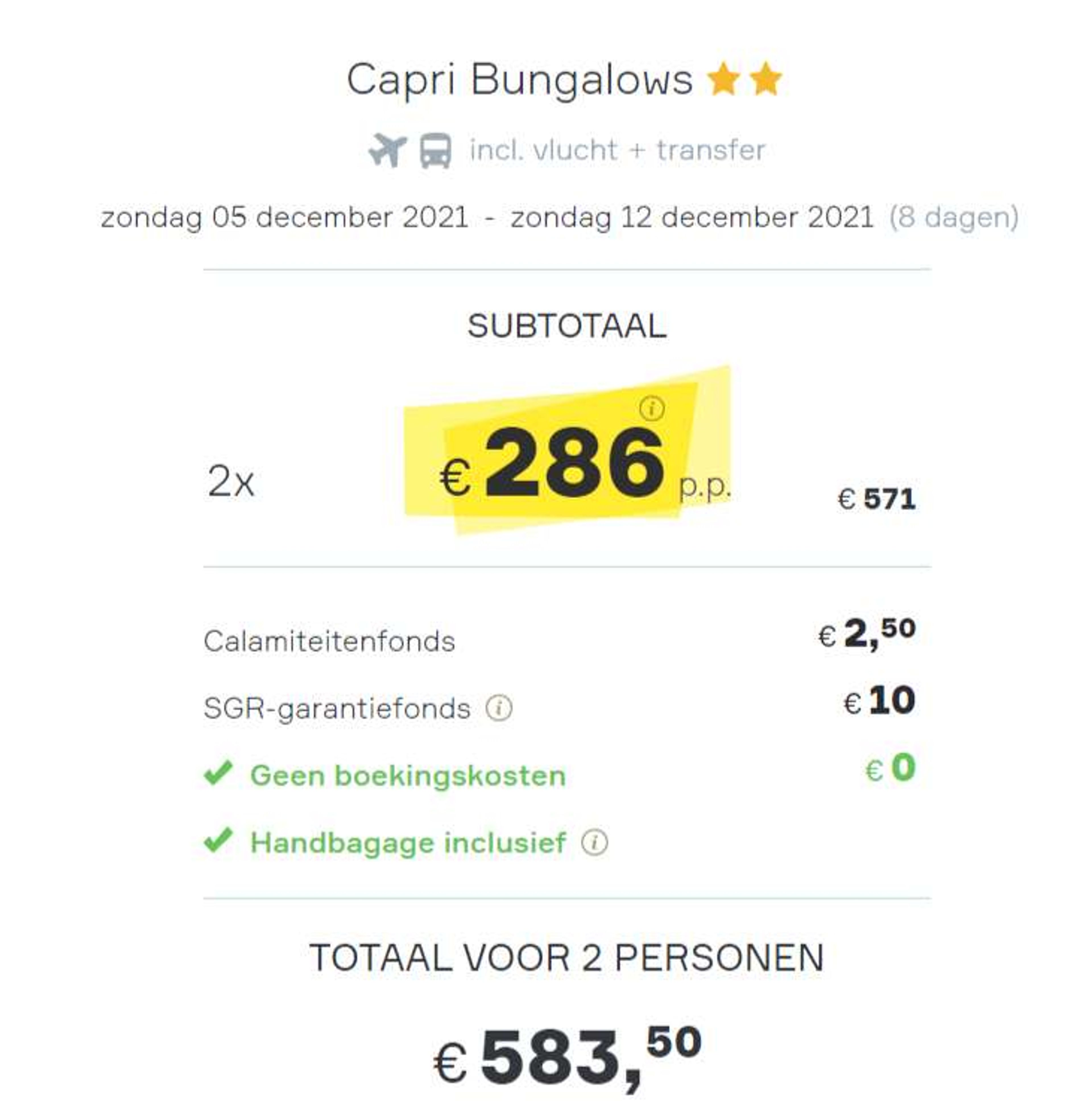 Boekingsvoorbeeld