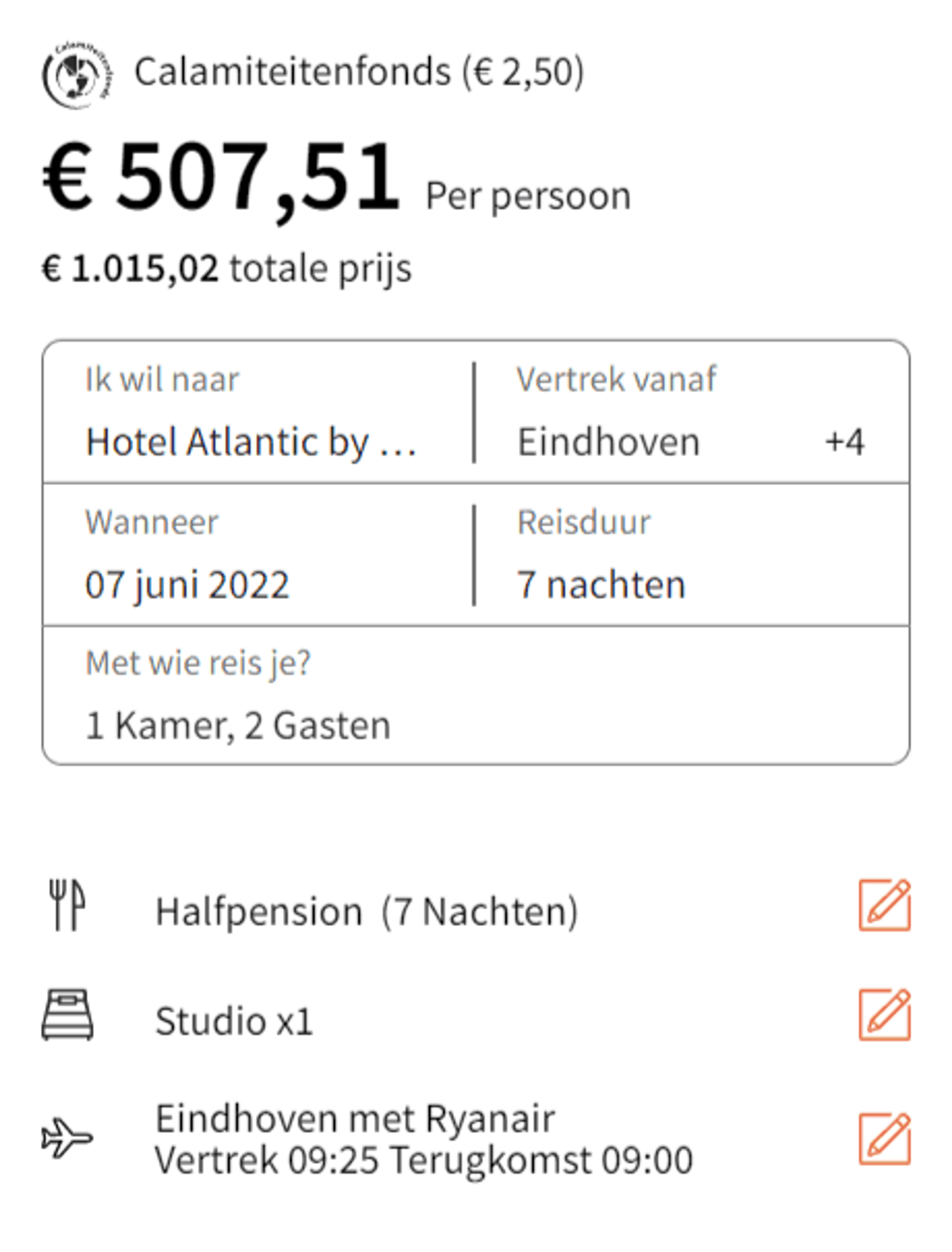 Boekingsvoorbeeld