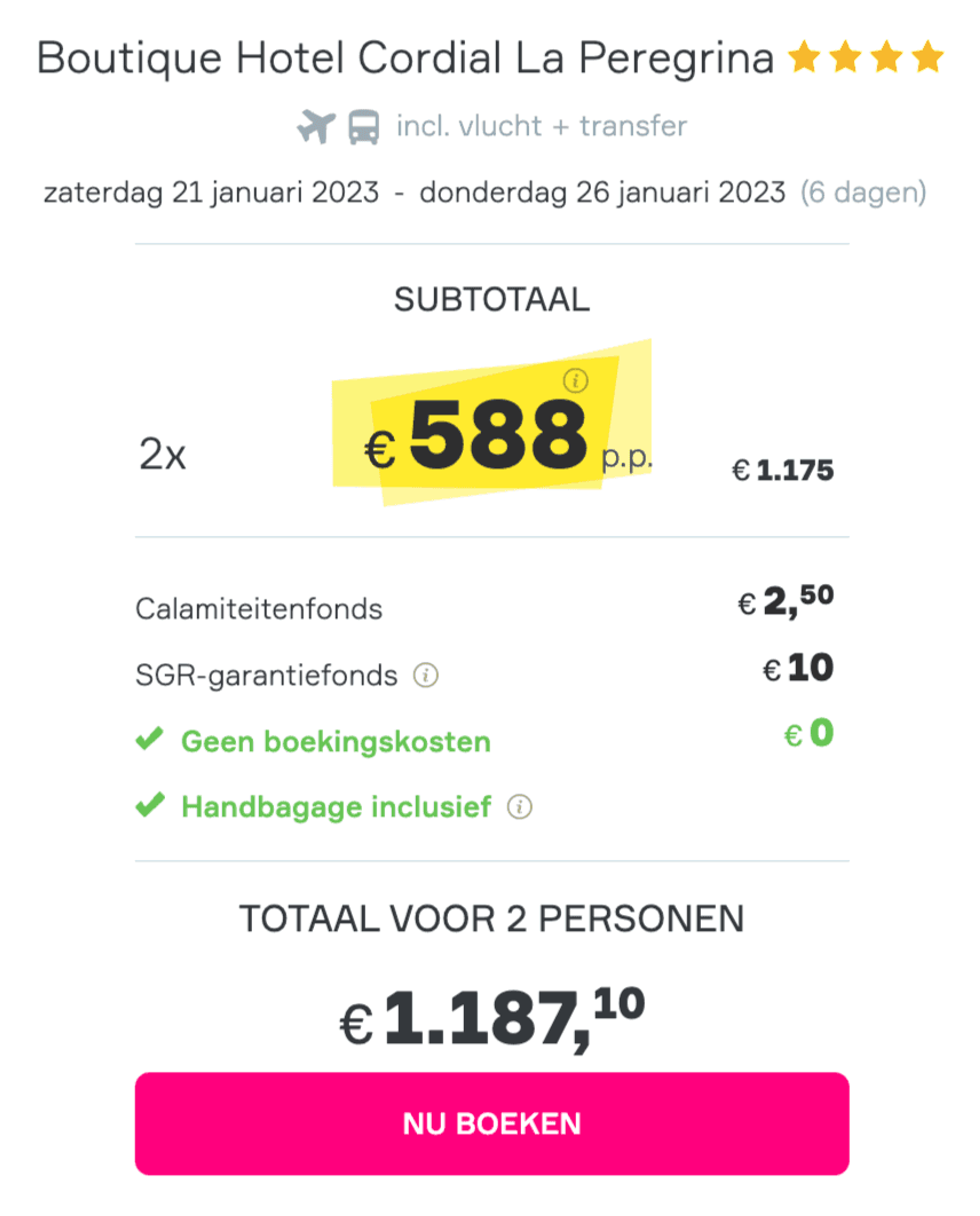 Boekingsvoorbeeld