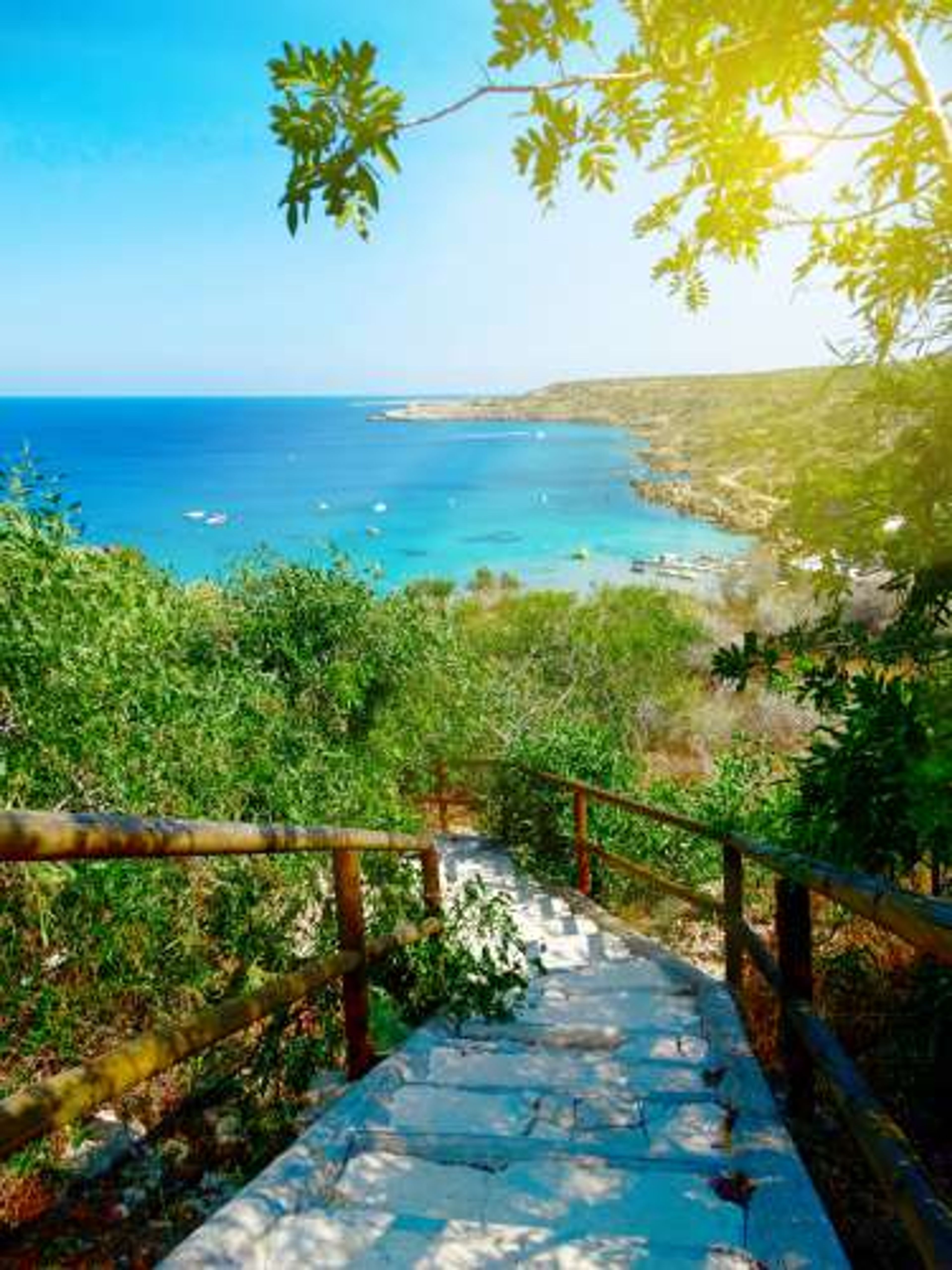 Cyprus sandy beach coast and mediterranean sea