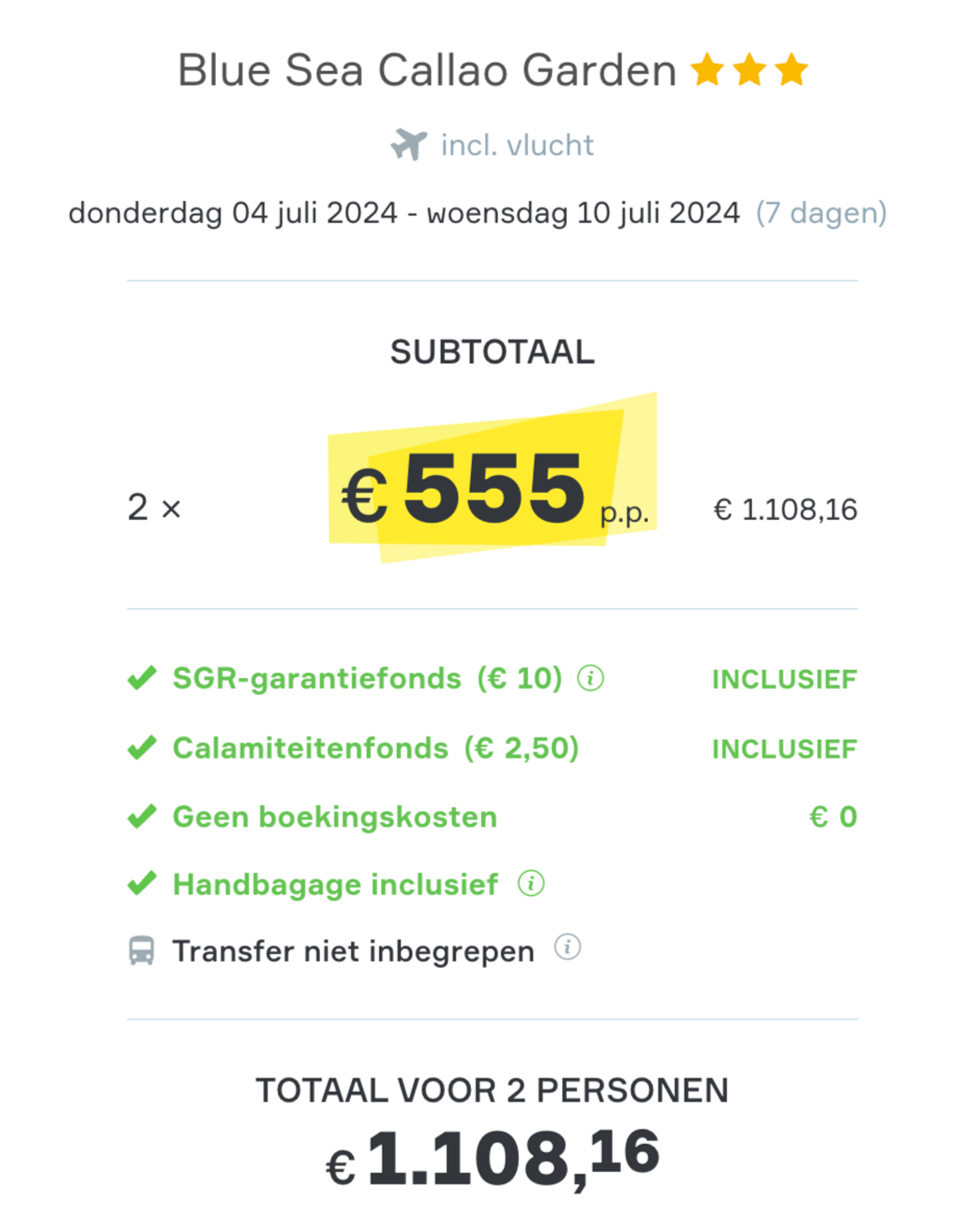 Boekingsvoorbeeld