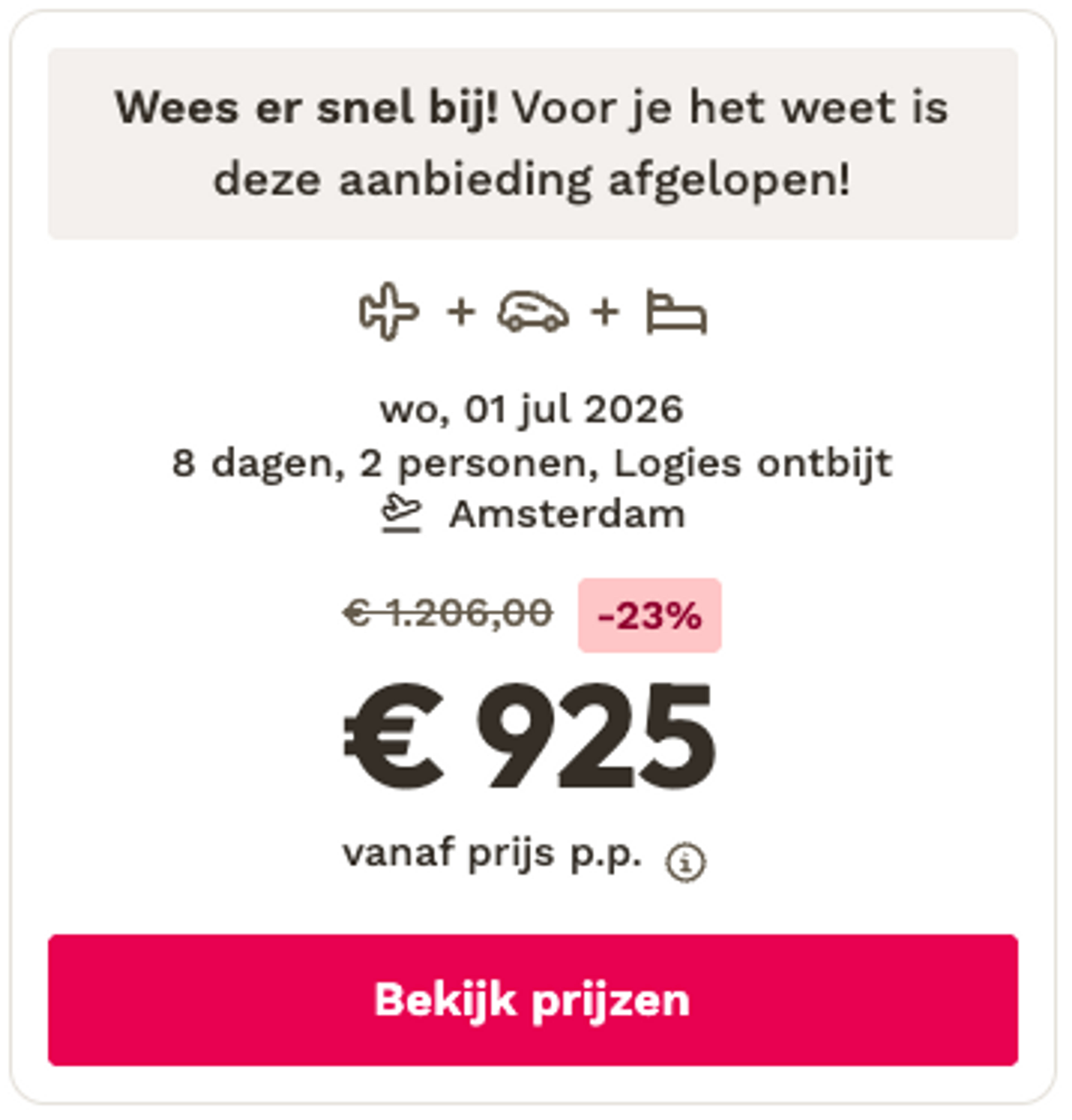 Boekingsvoorbeeld
