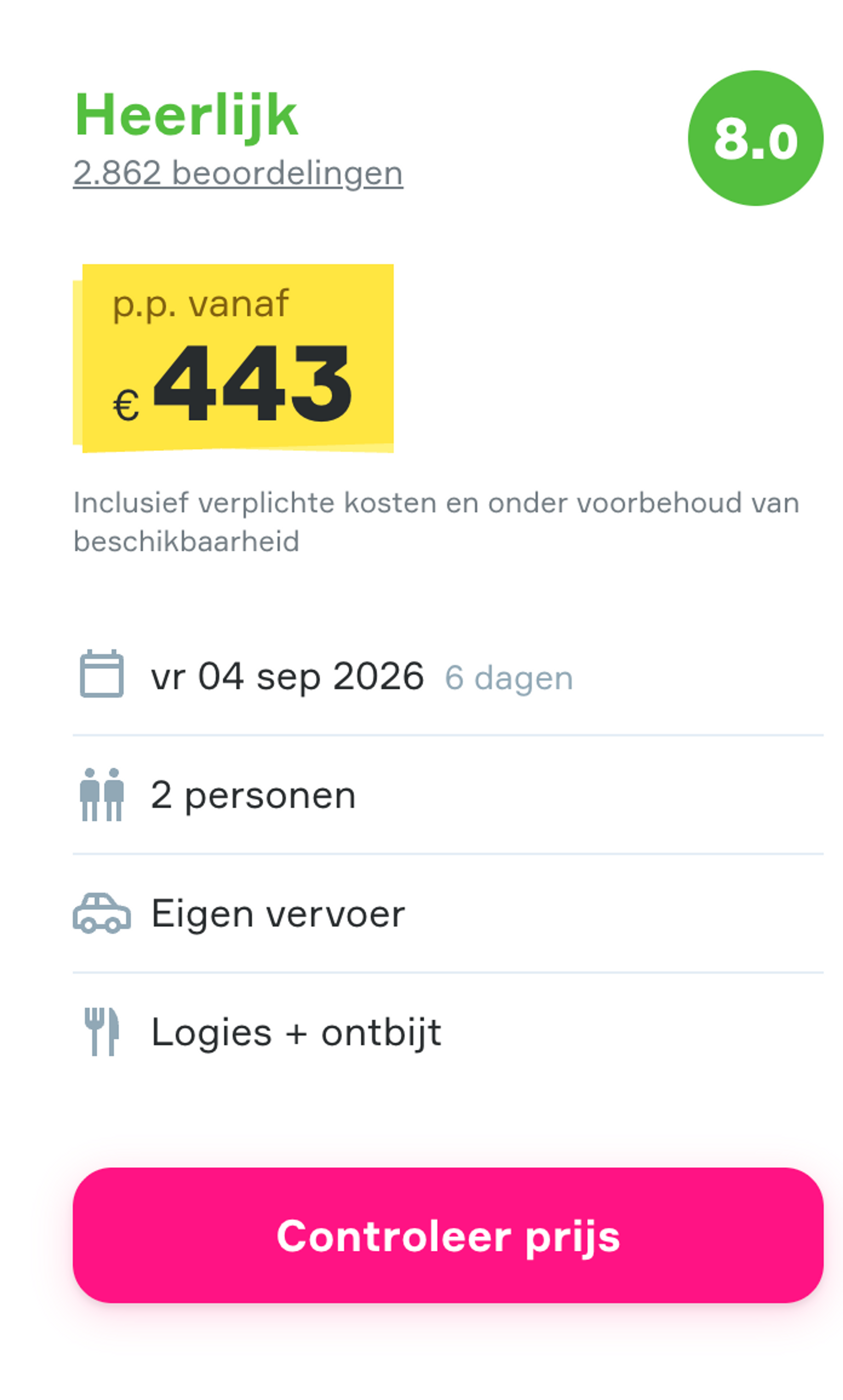 Boekingsvoorbeeld