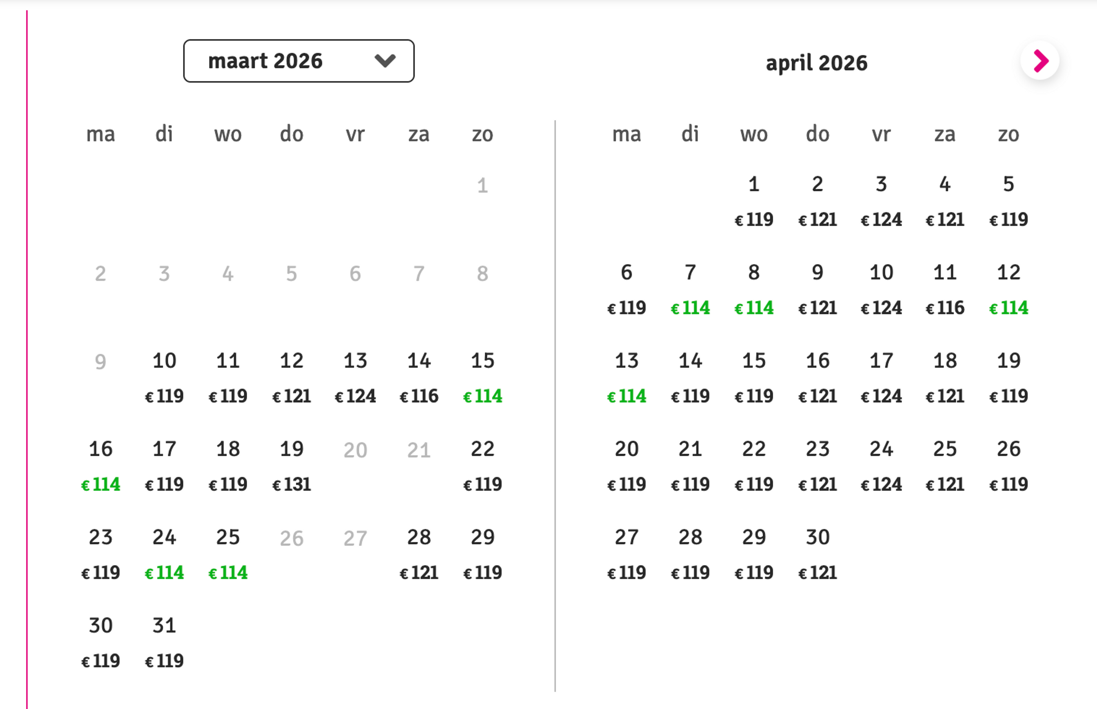 Boekingsvoorbeeld
