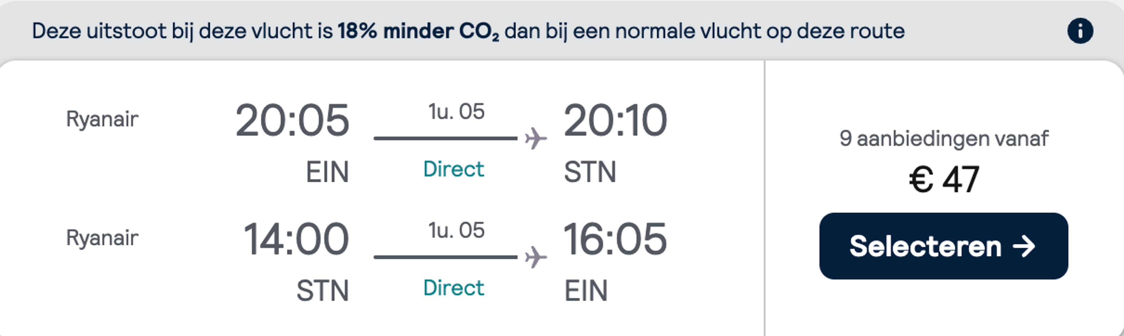 Boekingsvoorbeeld