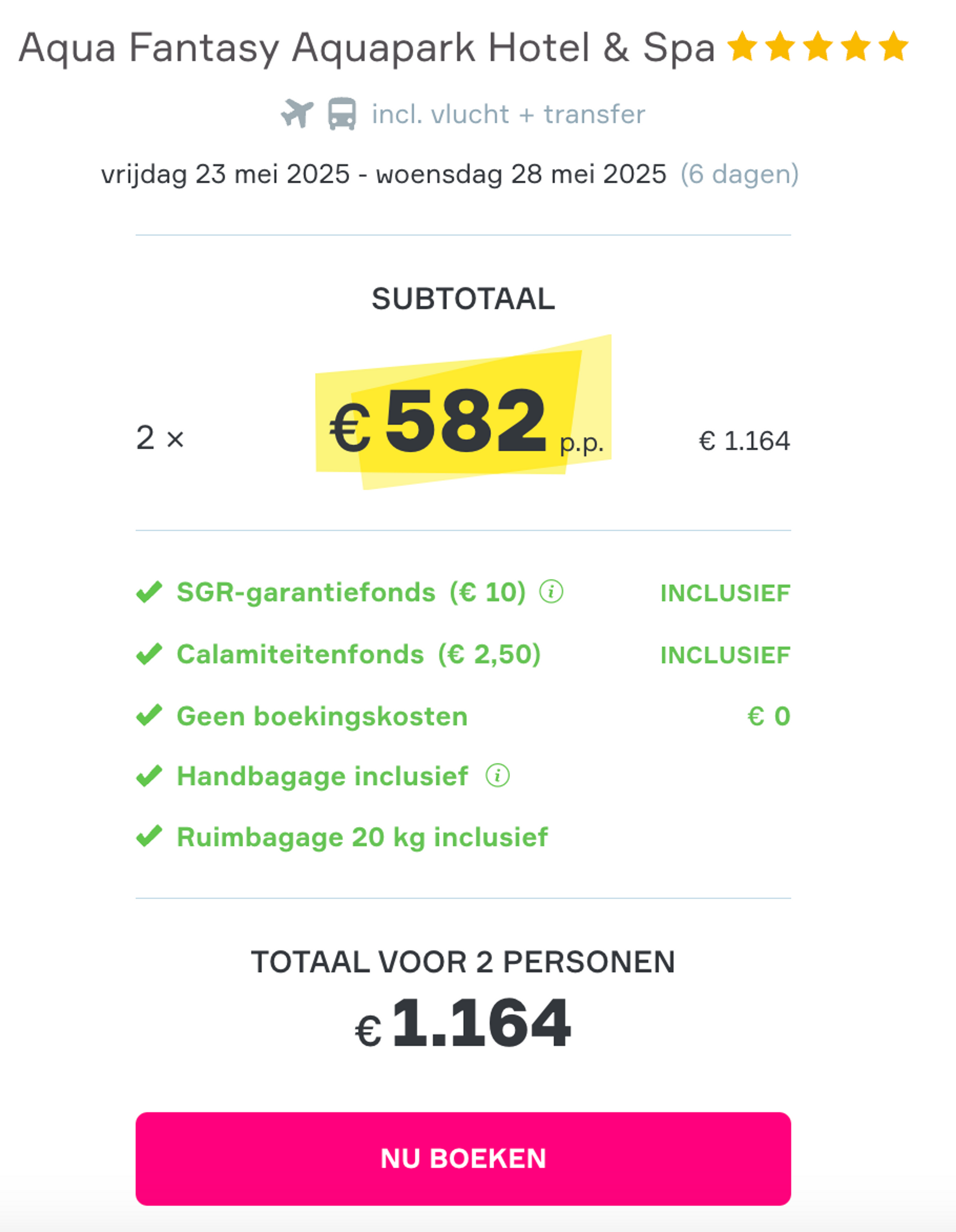 Boekingsvoorbeeld