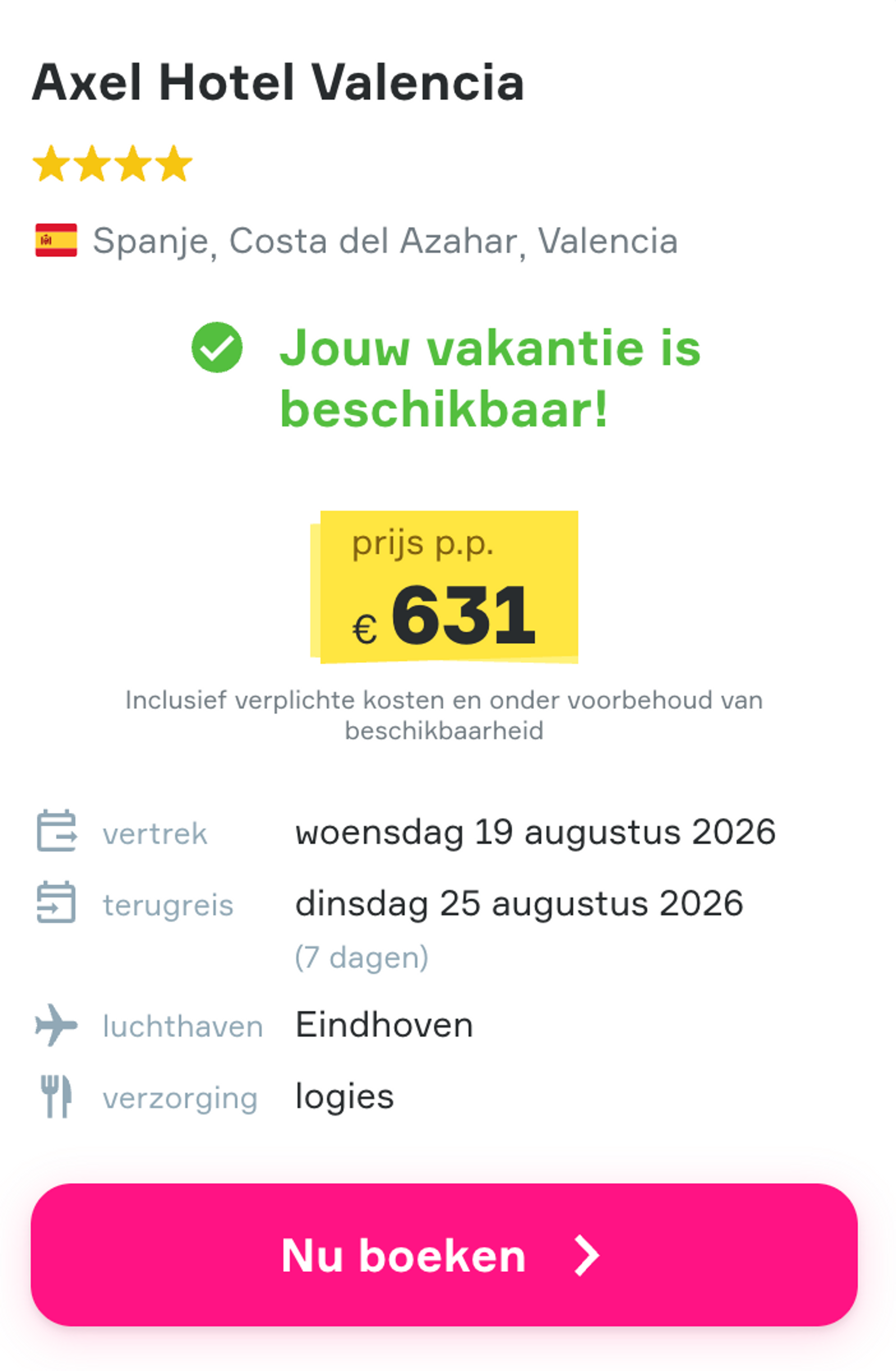 Boekingsvoorbeeld