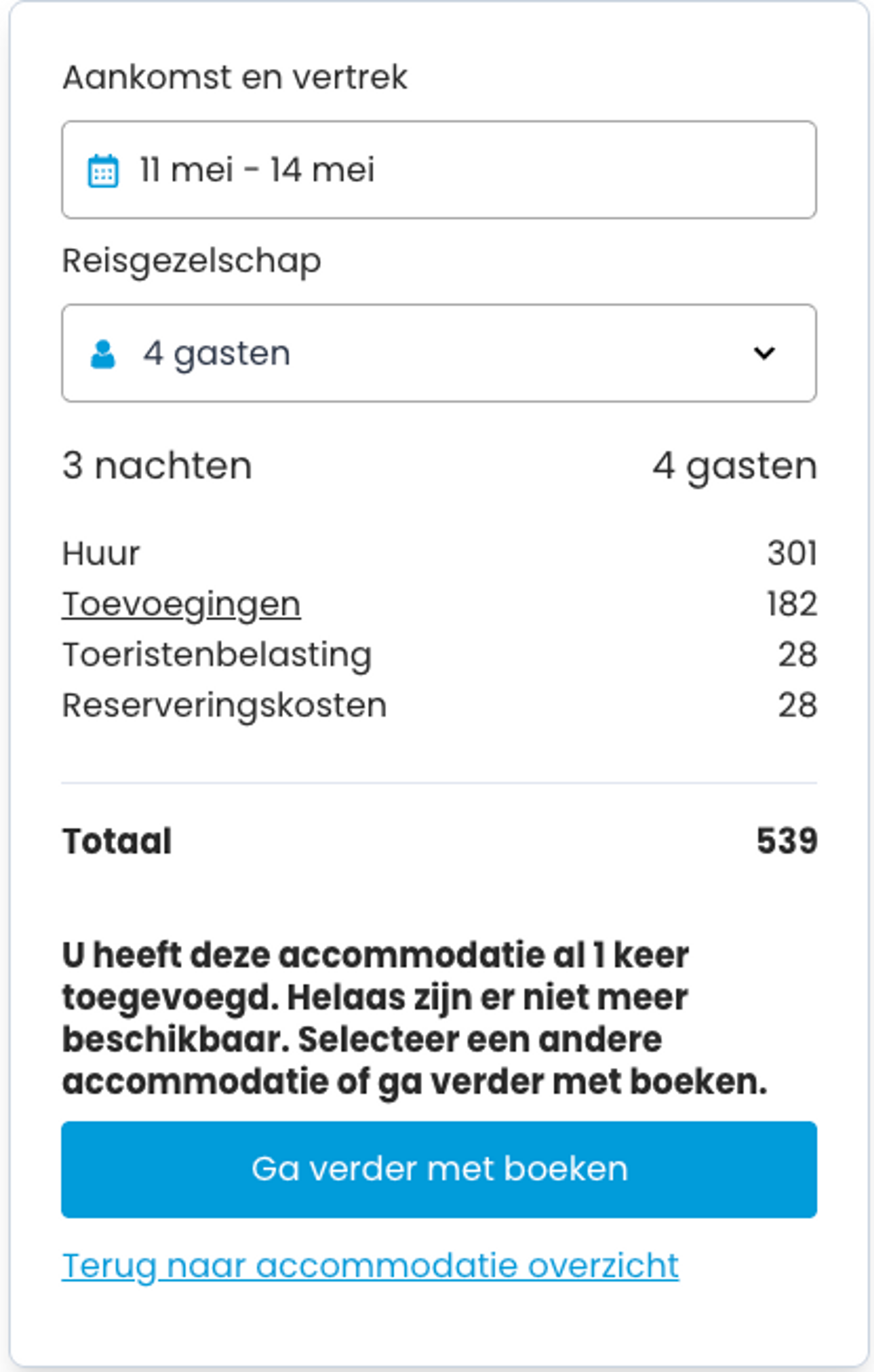Boekingsvoorbeeld