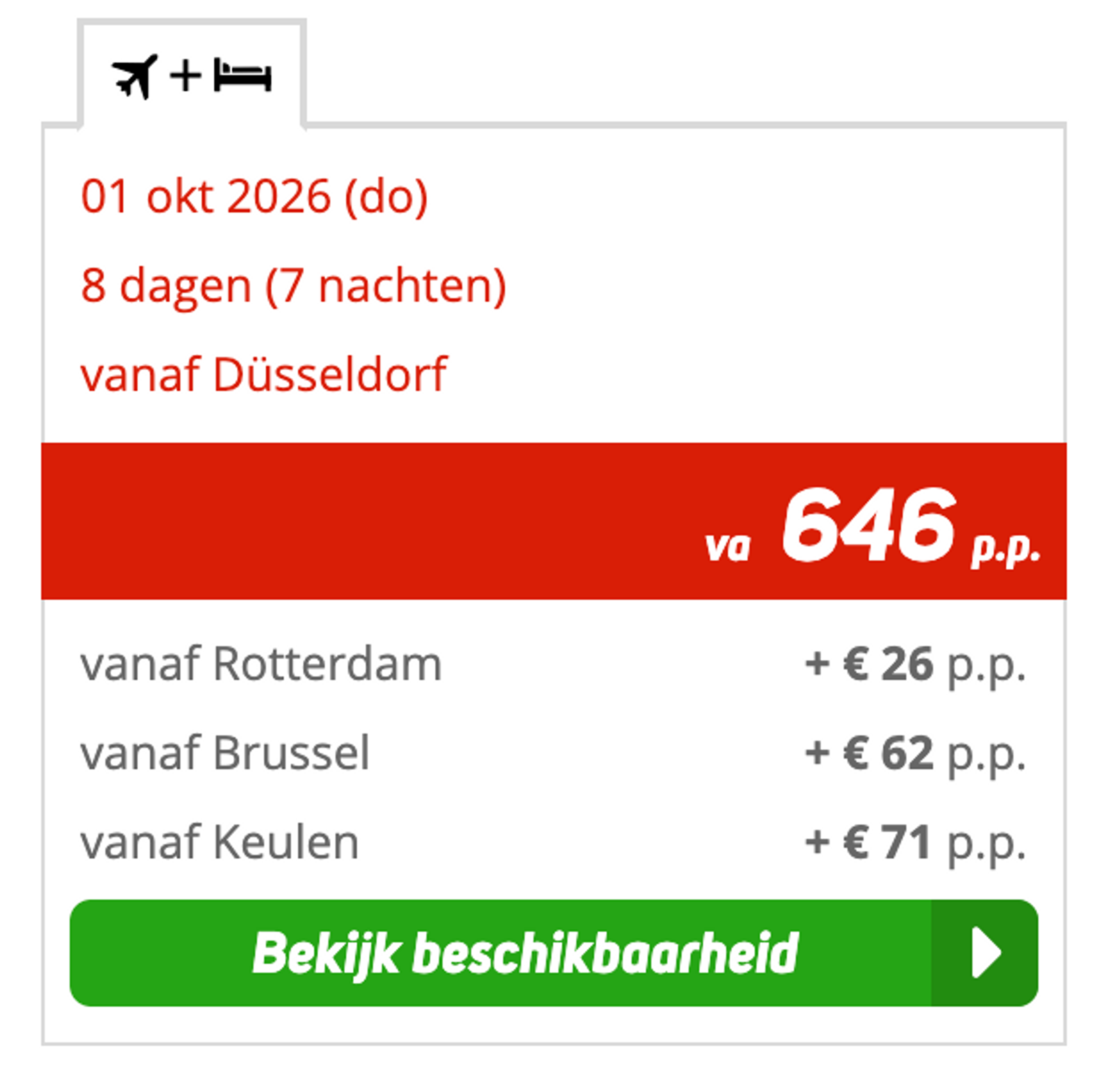 Boekingsvoorbeeld