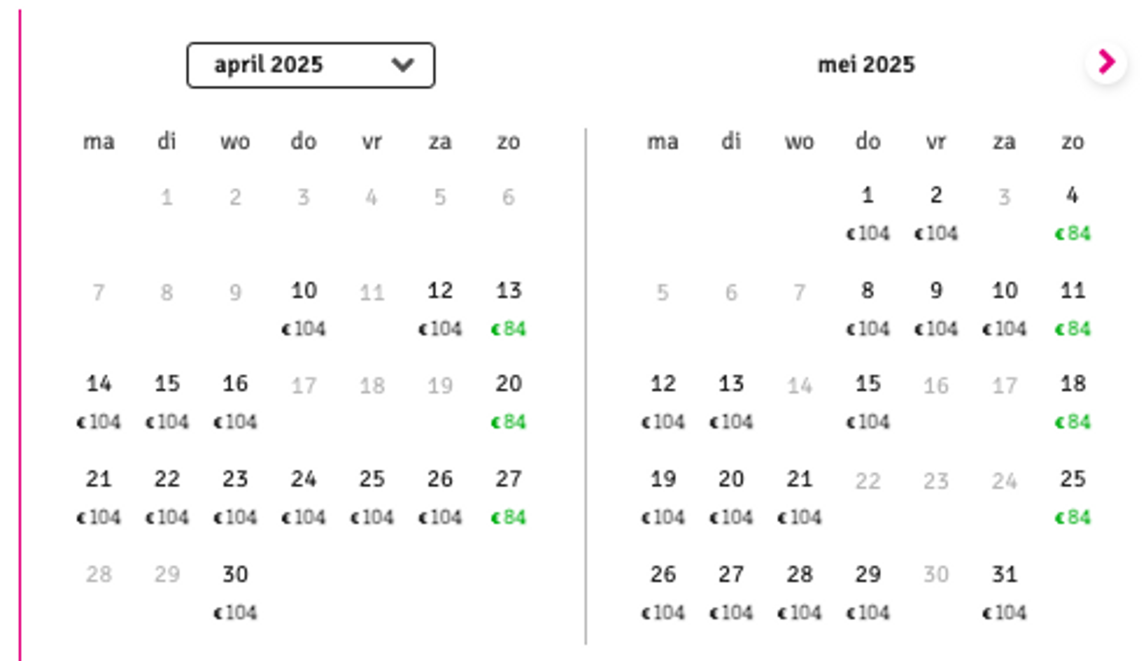 Boekingsvoorbeeld