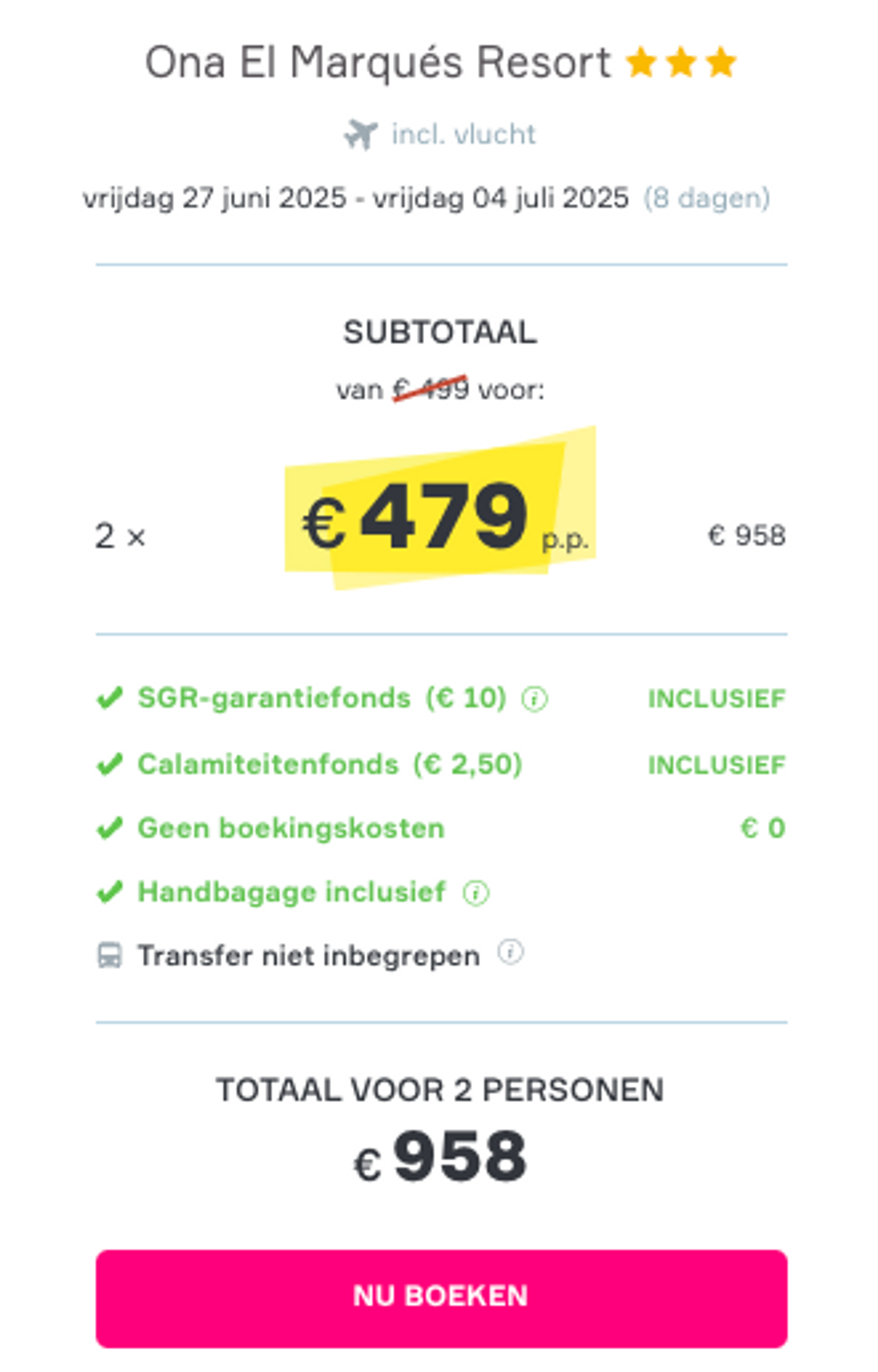 Boekingsvoorbeeld