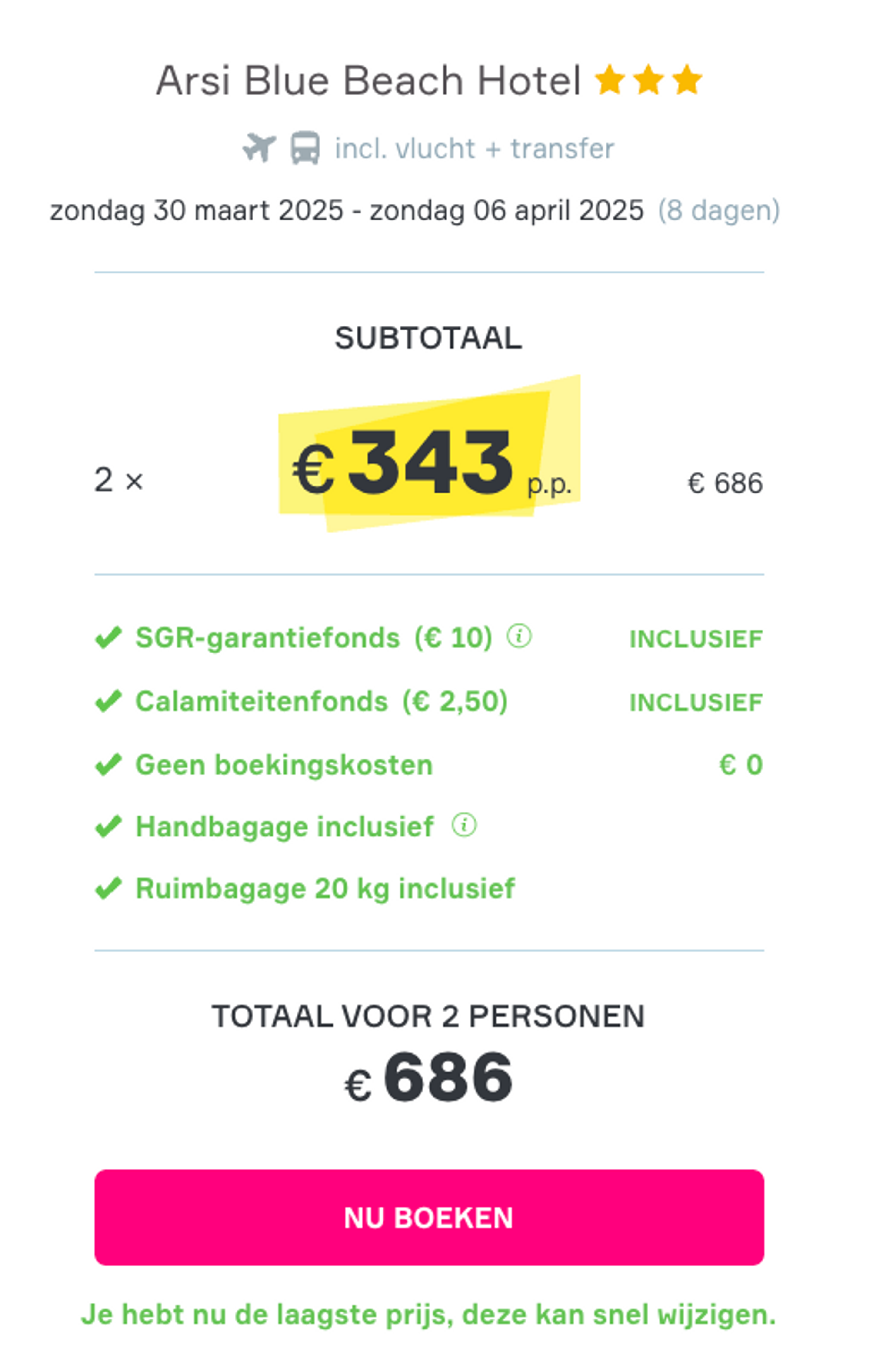 Boekingsvoorbeeld