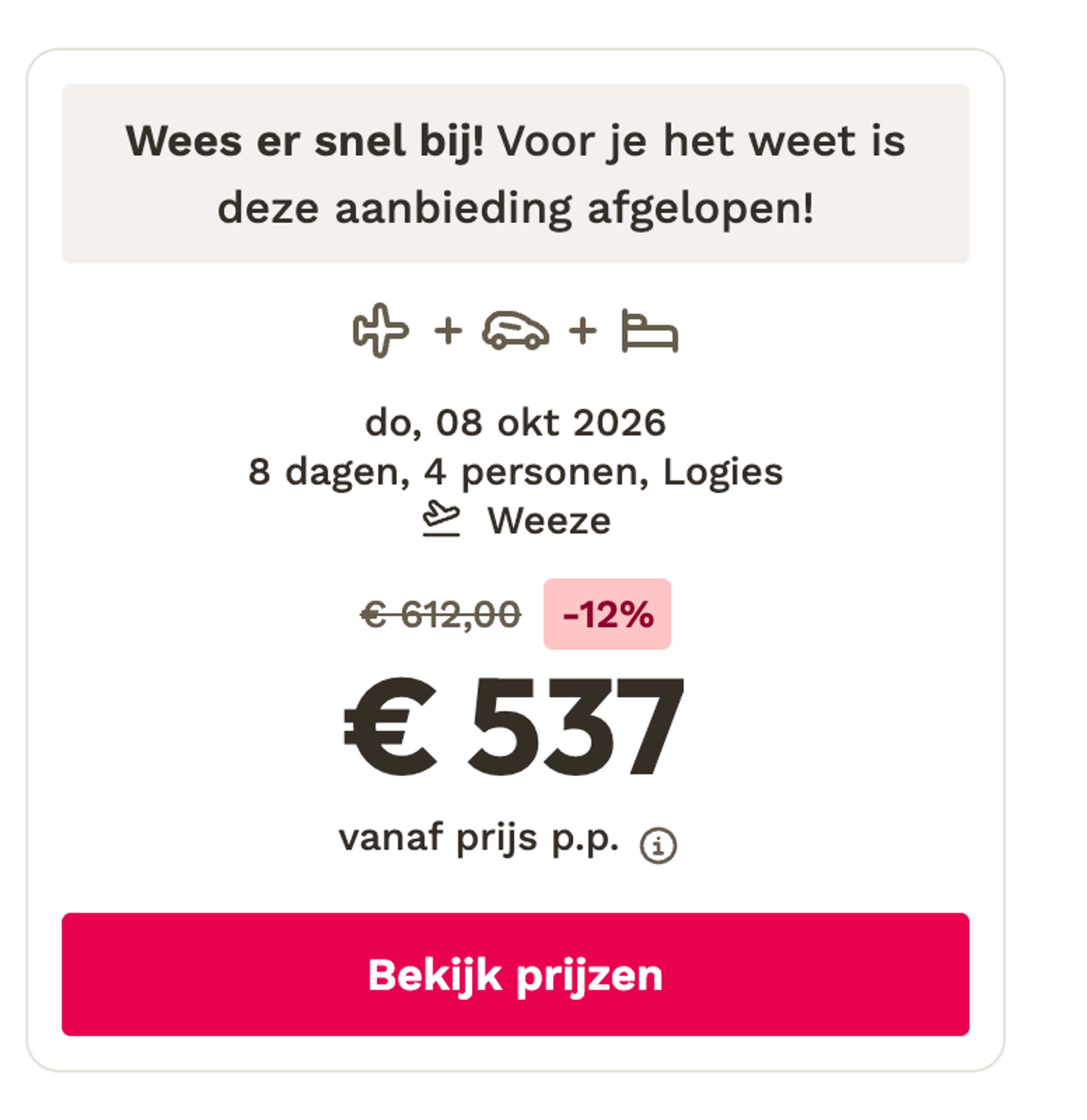 Boekingsvoorbeeld