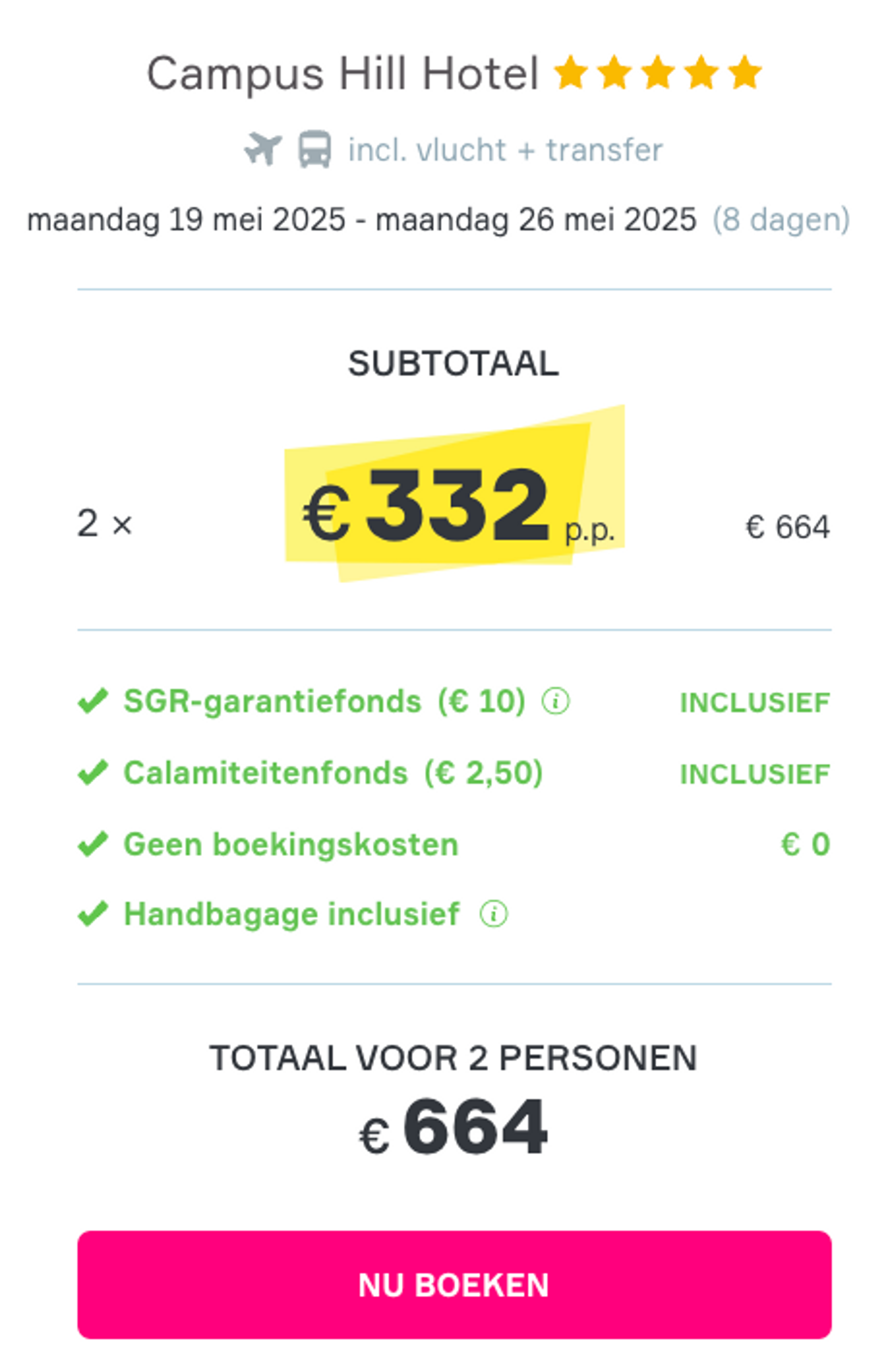 Boekingsvoorbeeld