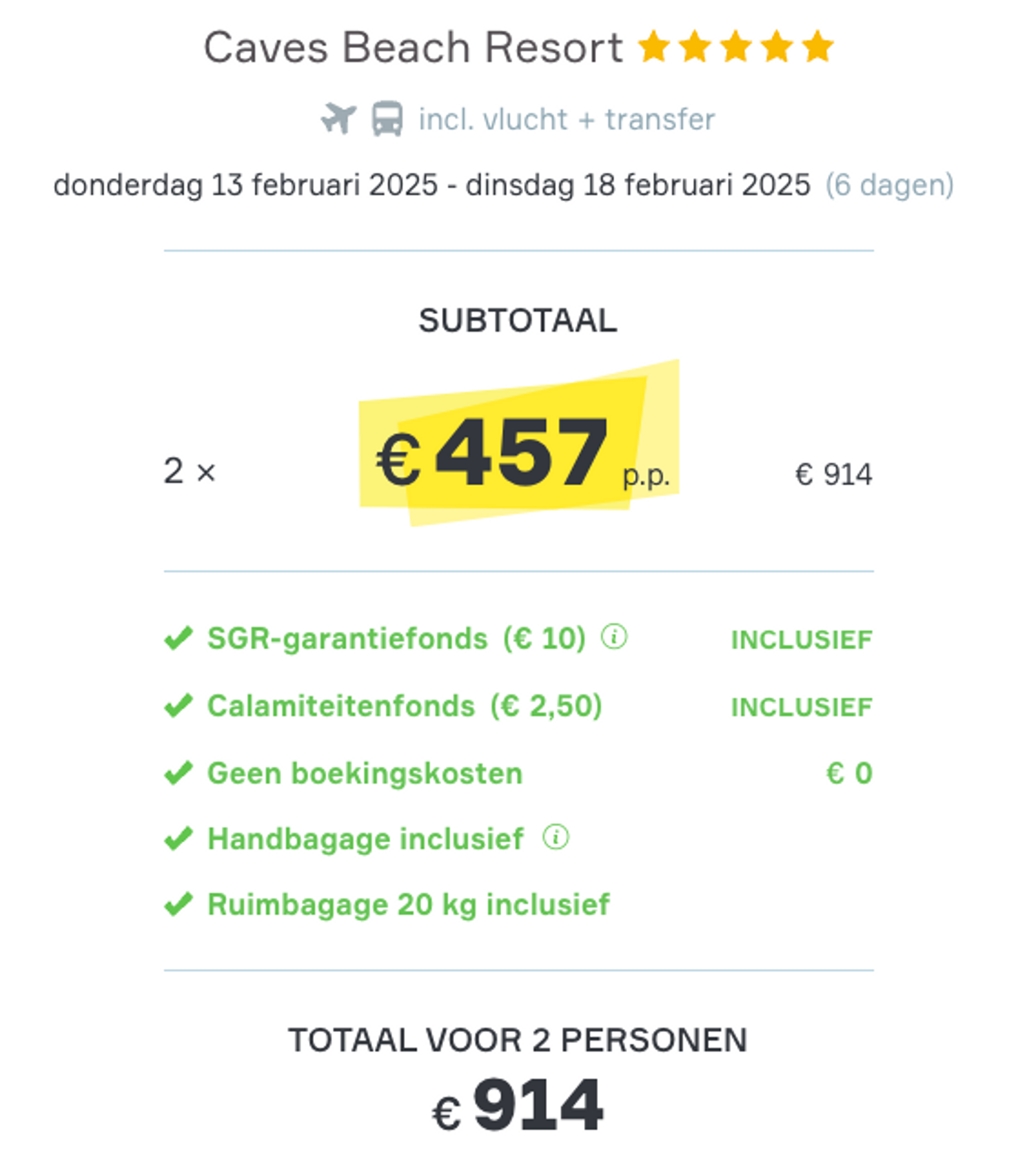 Boekingsvoorbeeld