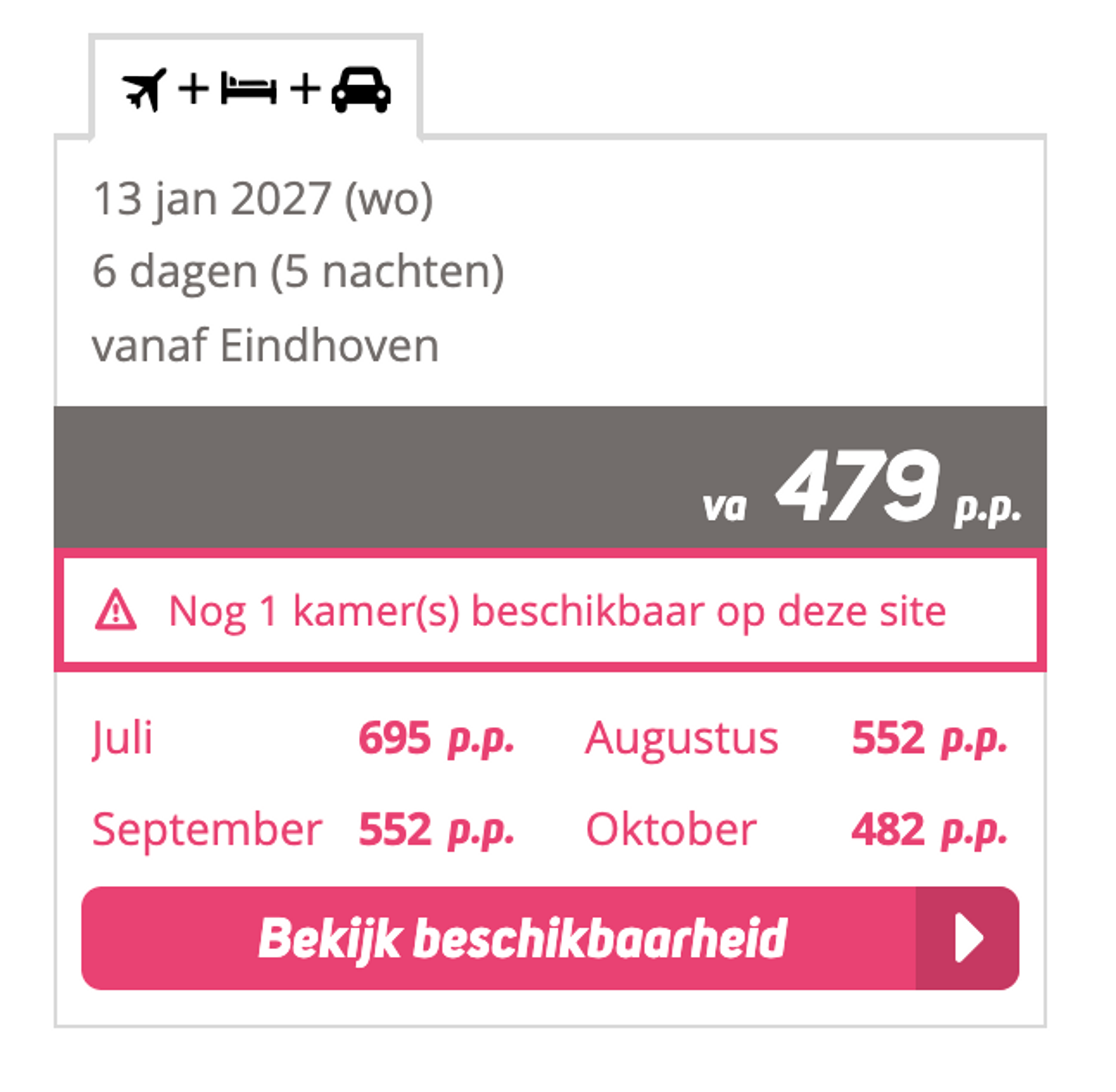 Boekingsvoorbeeld