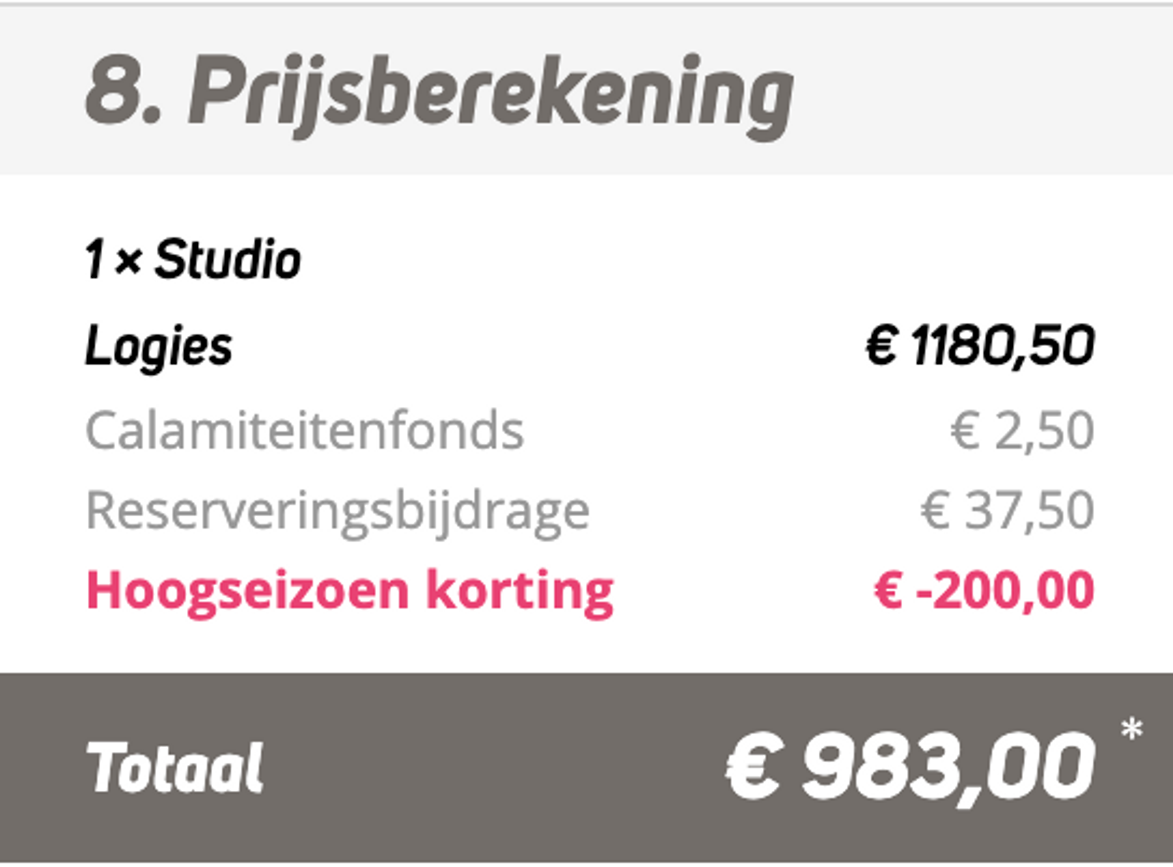 Boekingsvoorbeeld