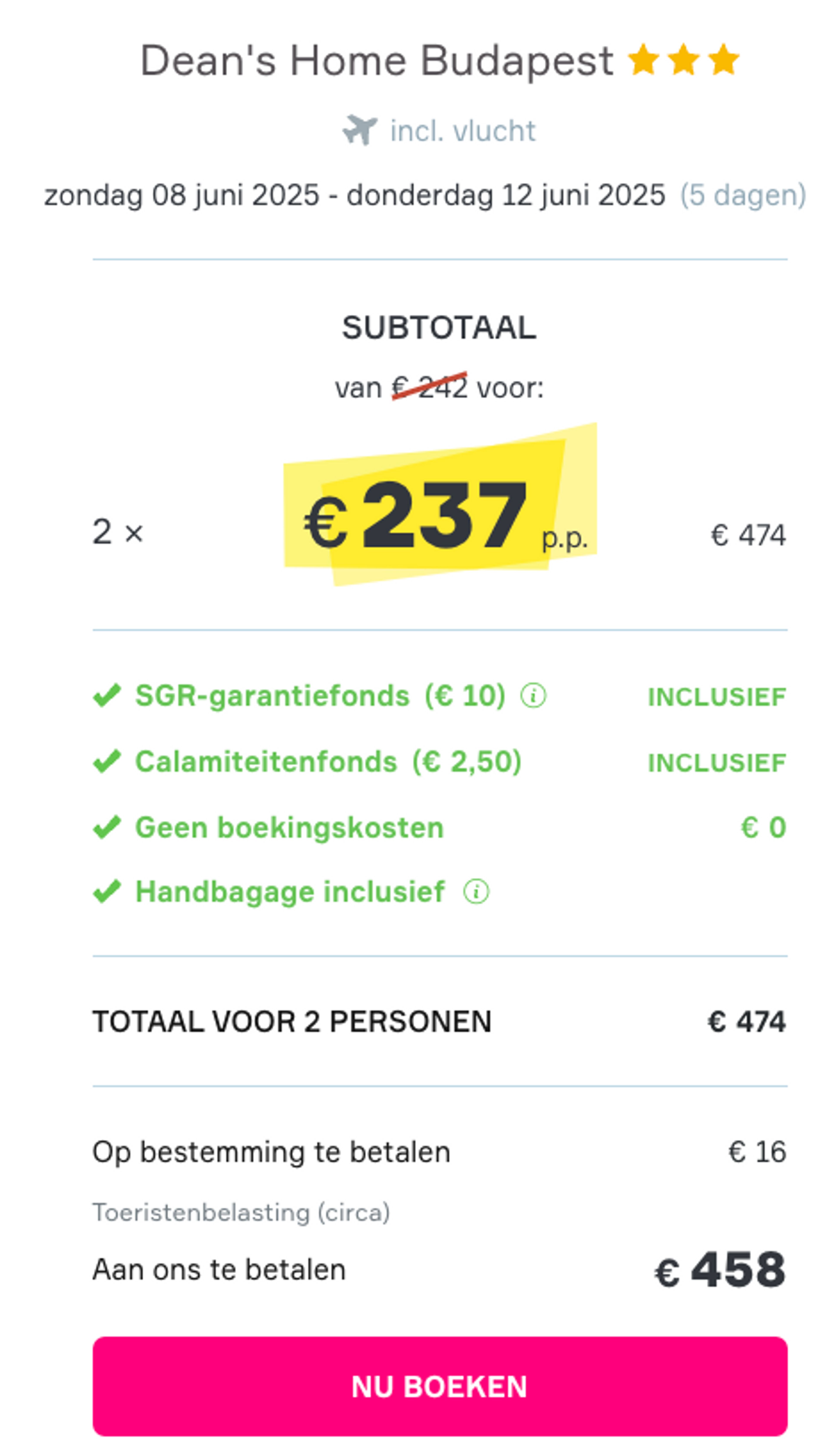 Boekingsvoorbeeld