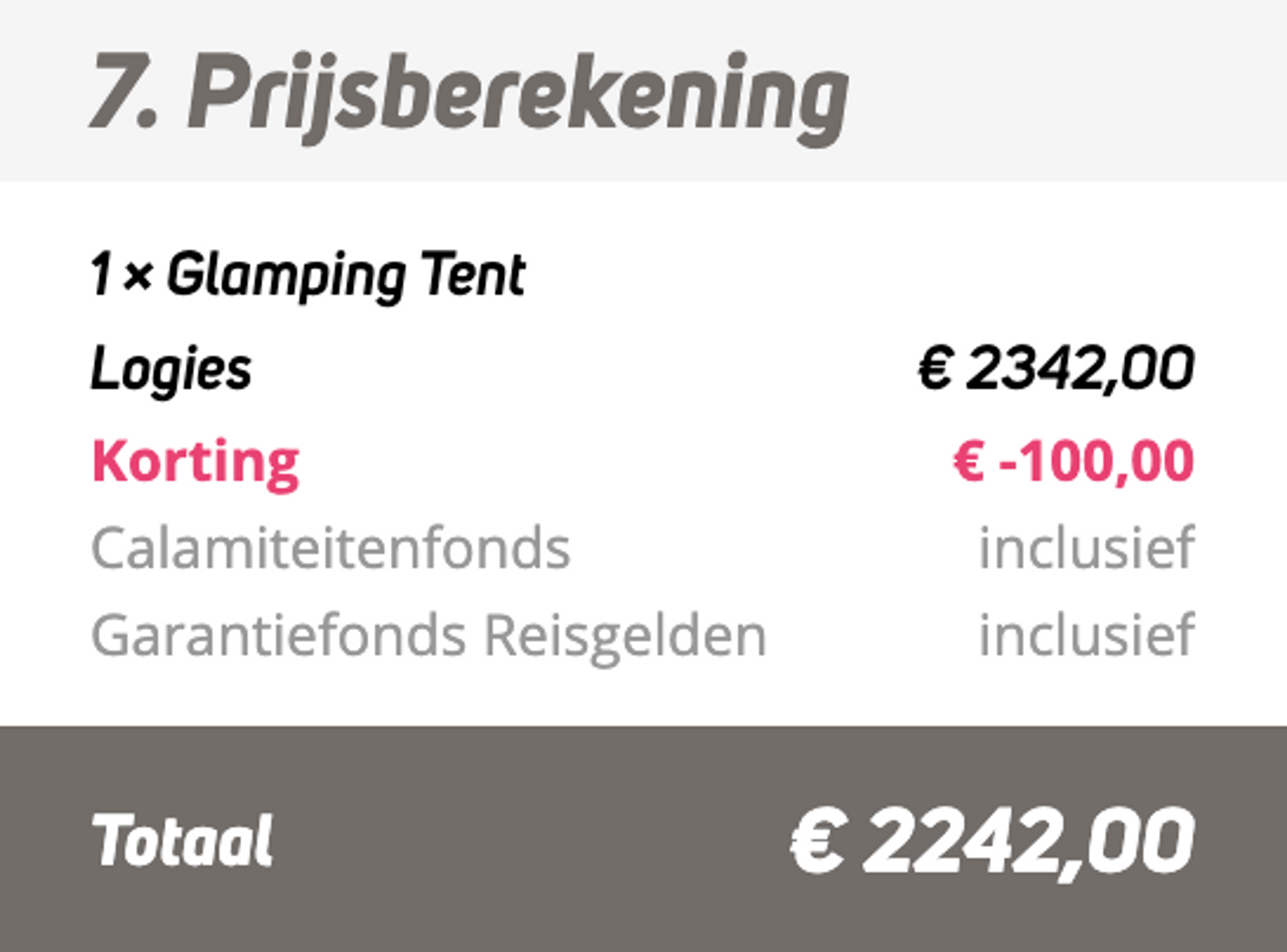 Boekingsvoorbeeld