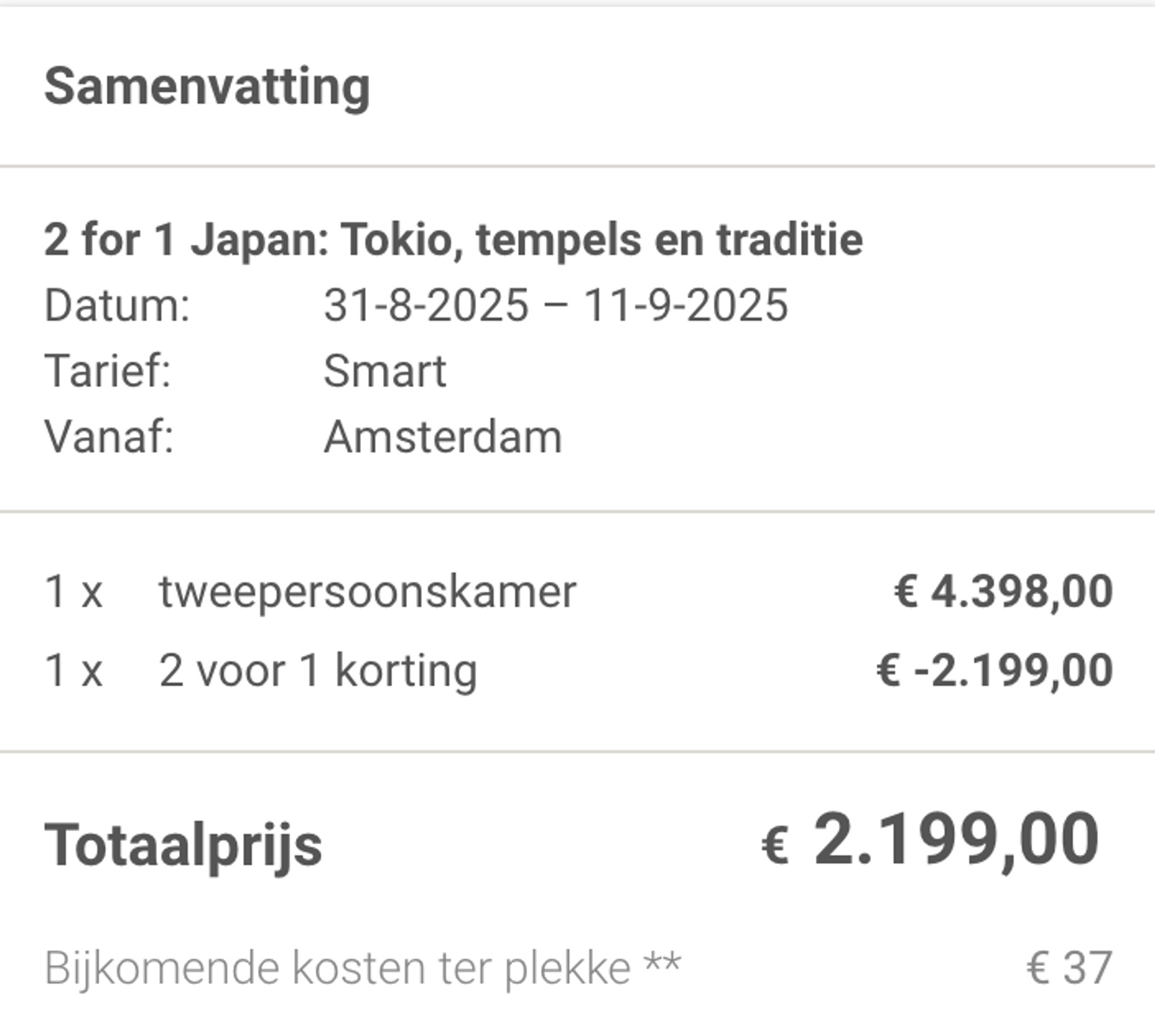 Boekingsvoorbeeld