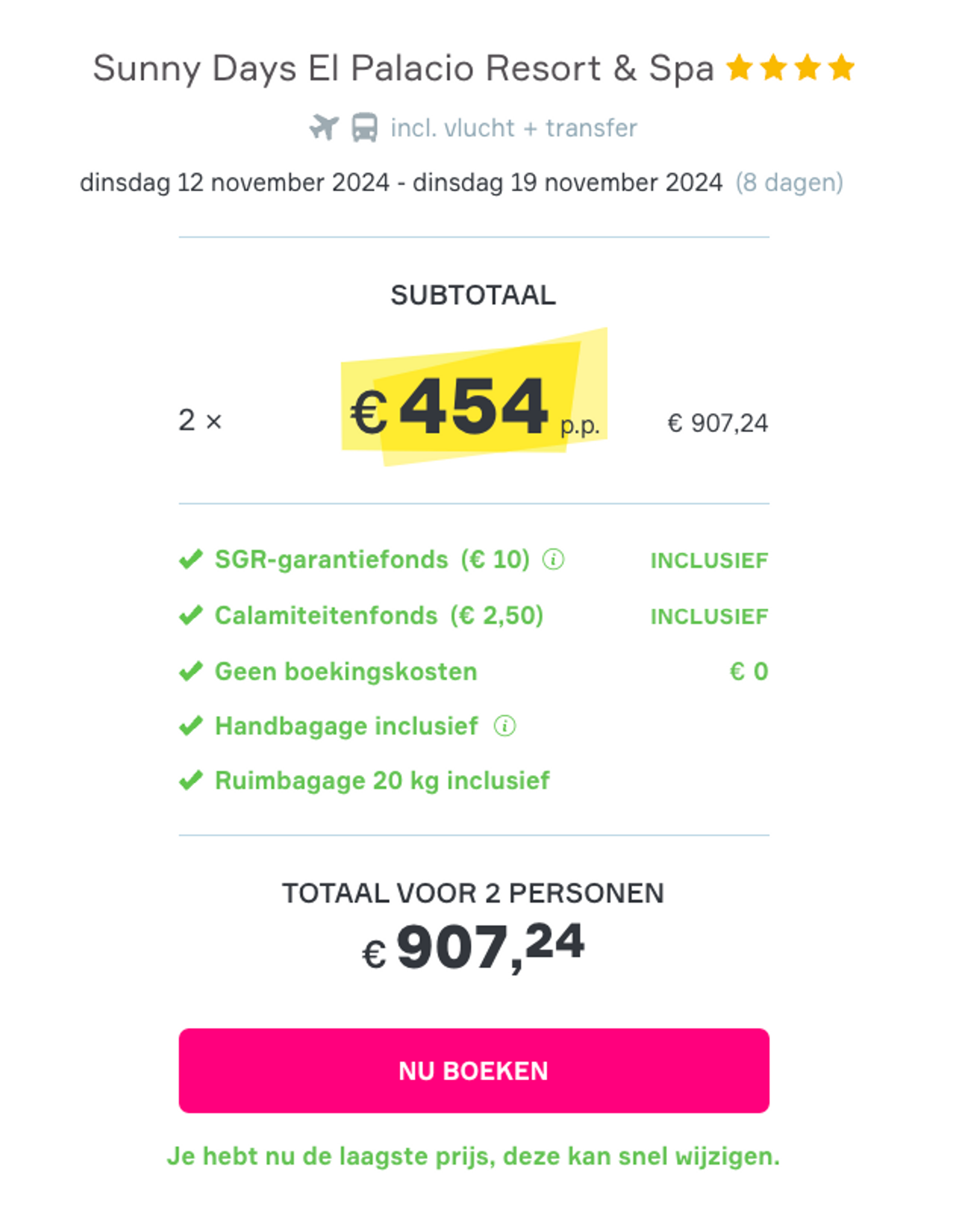 Boekingsvoorbeeld