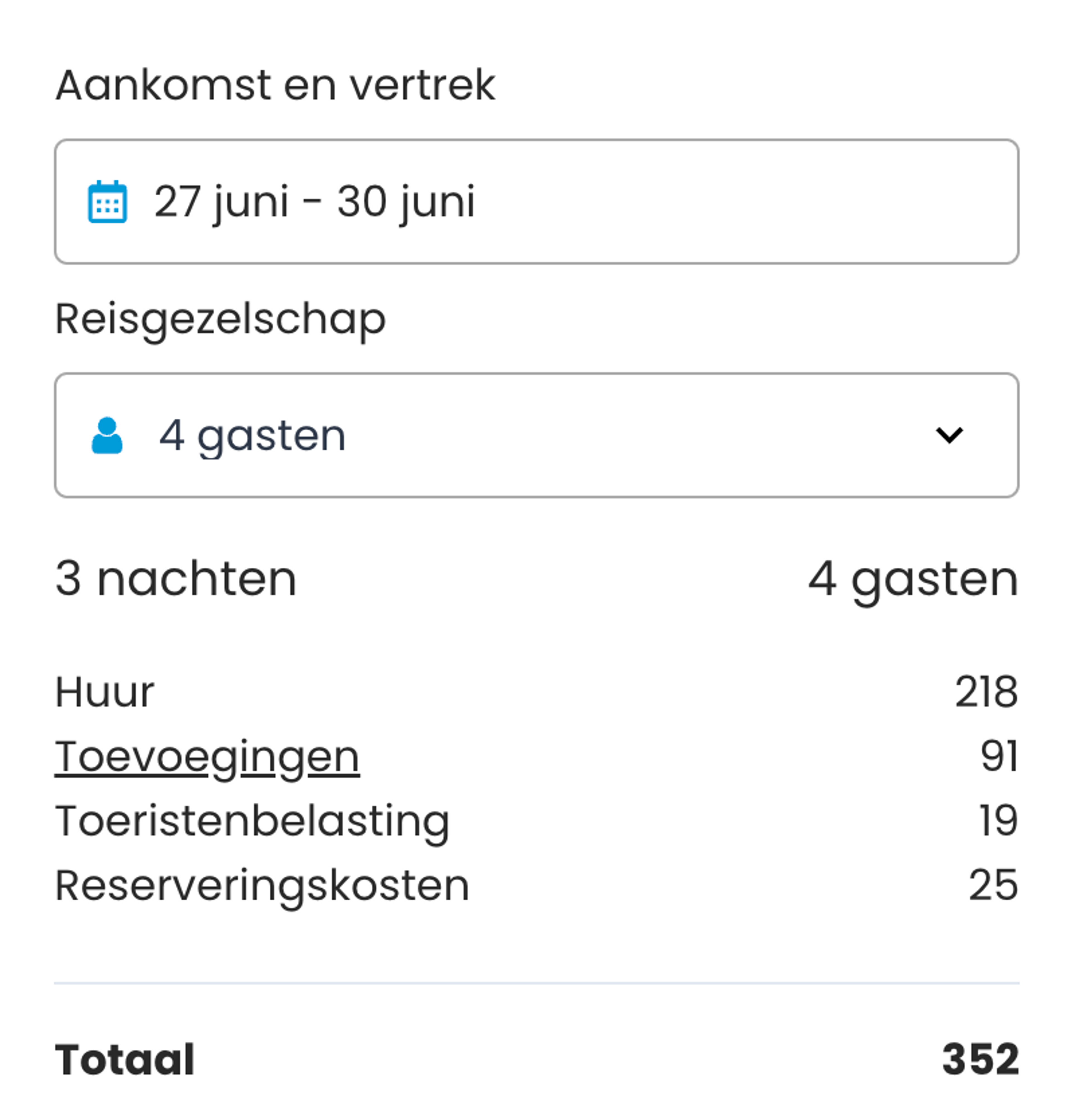 Boekingsvoorbeeld