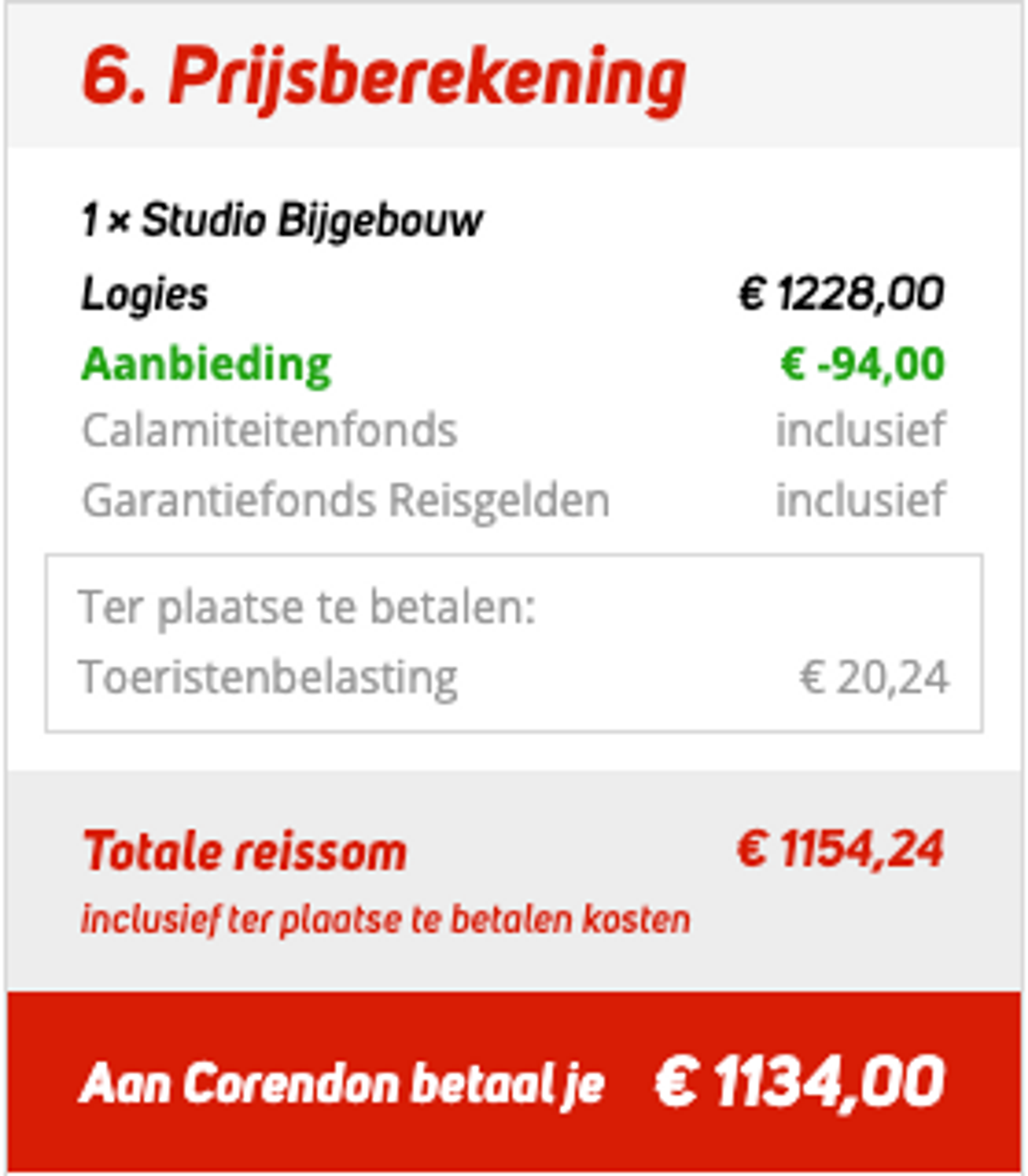 Boekingsvoorbeeld