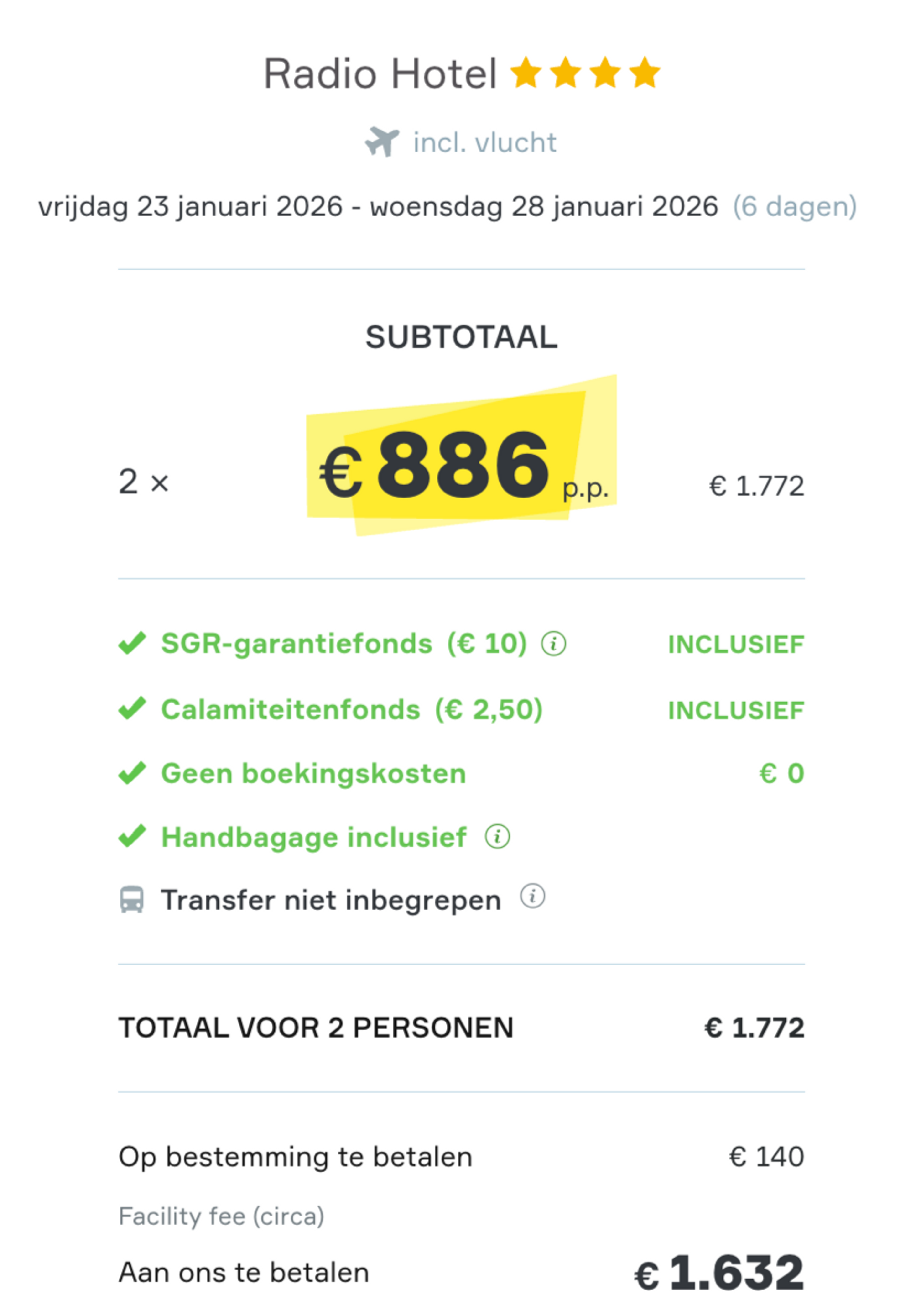 Boekingsvoorbeeld