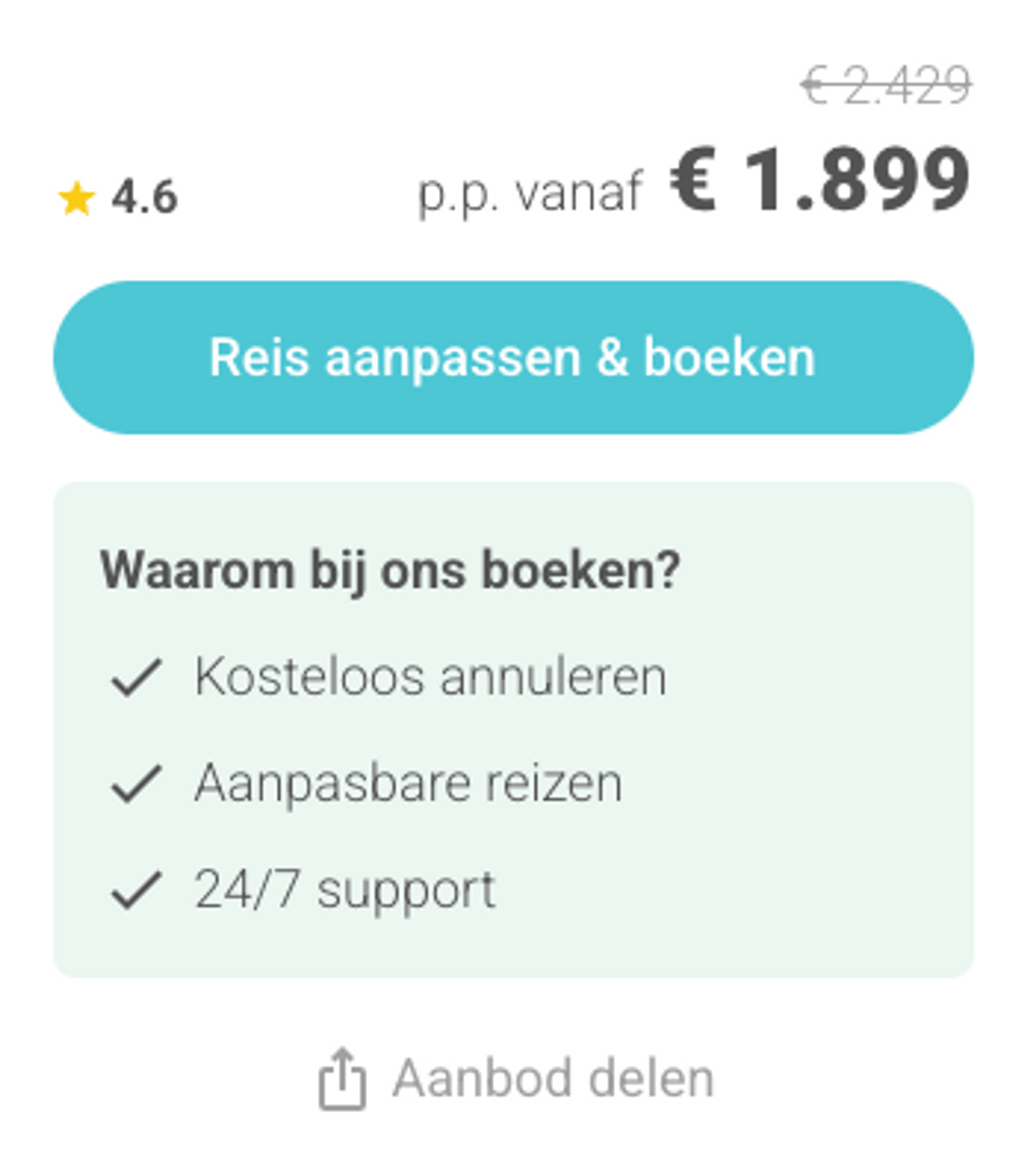 Boekingsvoorbeeld