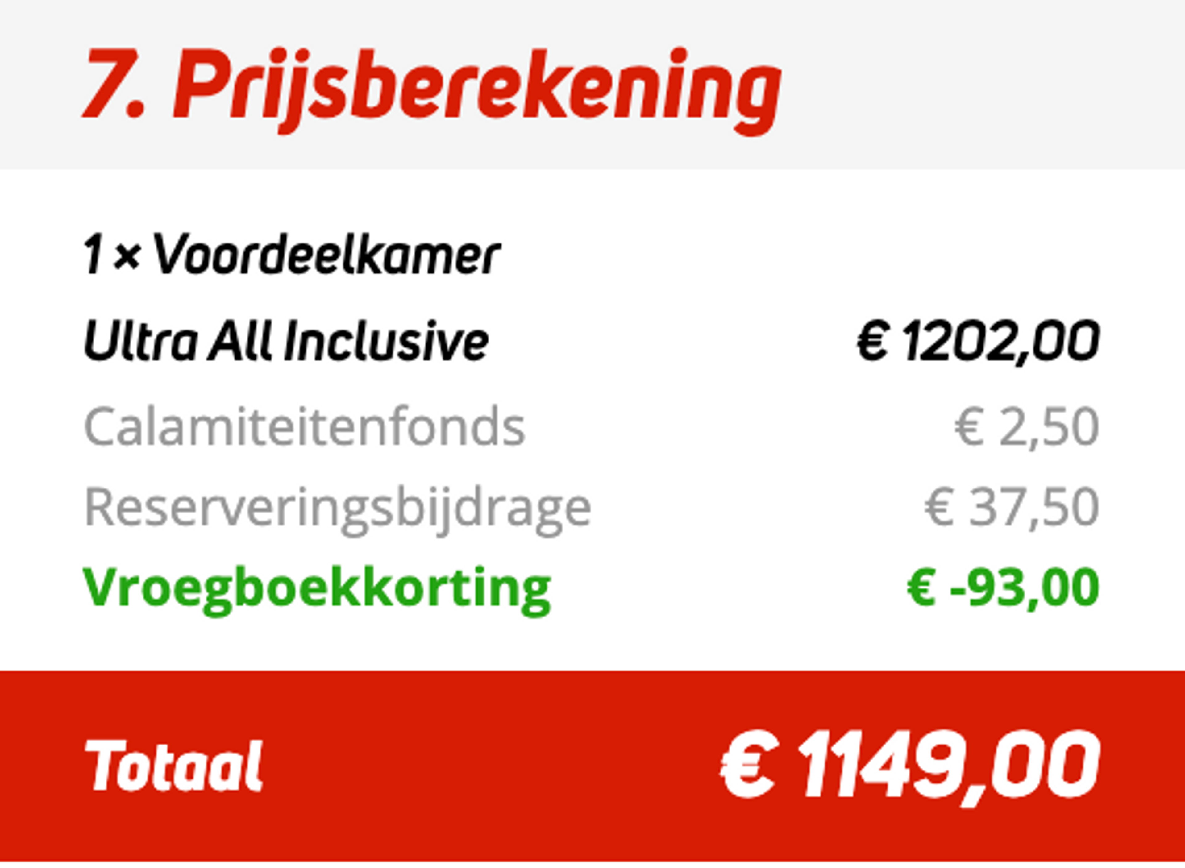 Boekingsvoorbeeld