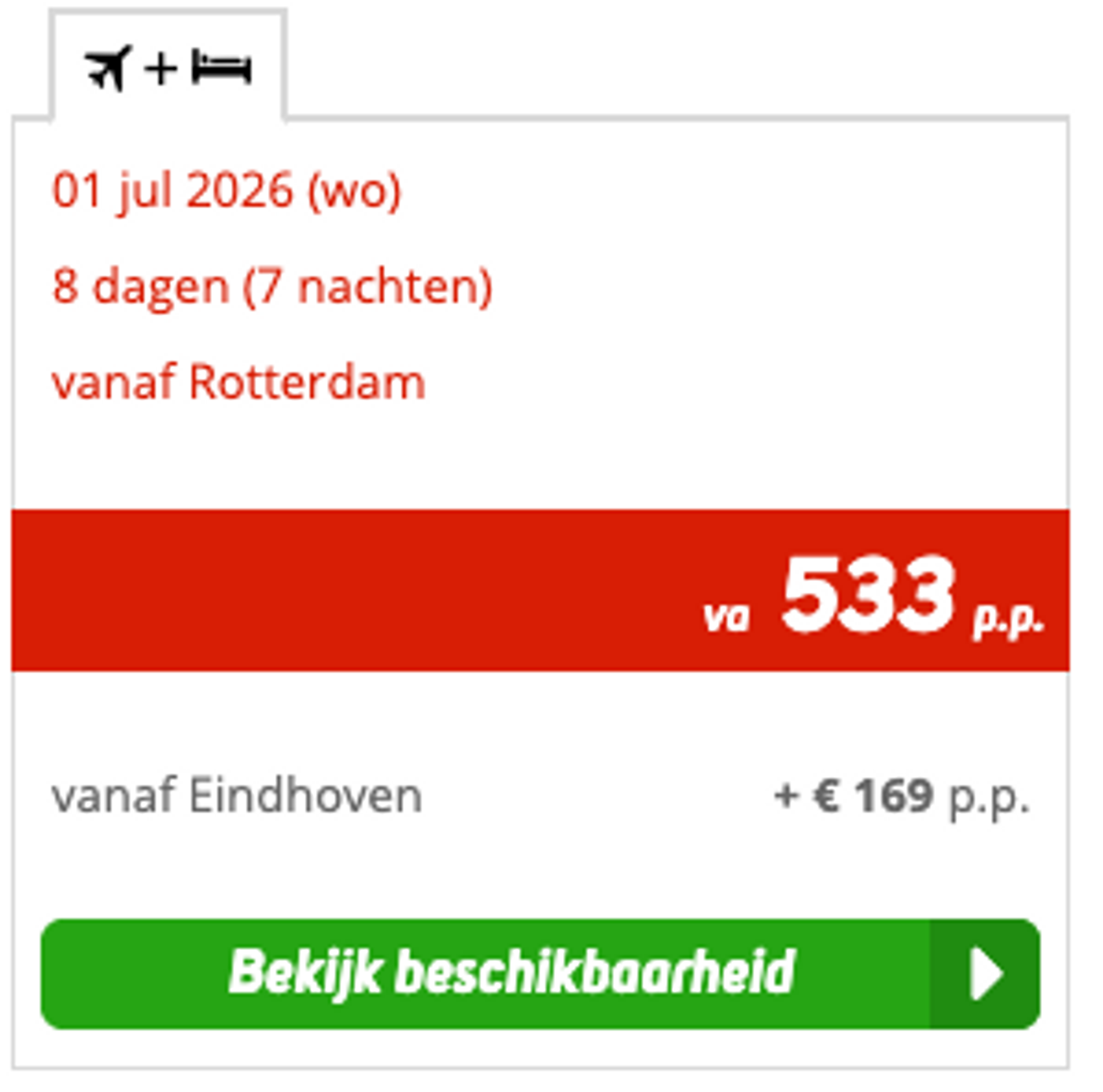 Boekingsvoorbeeld