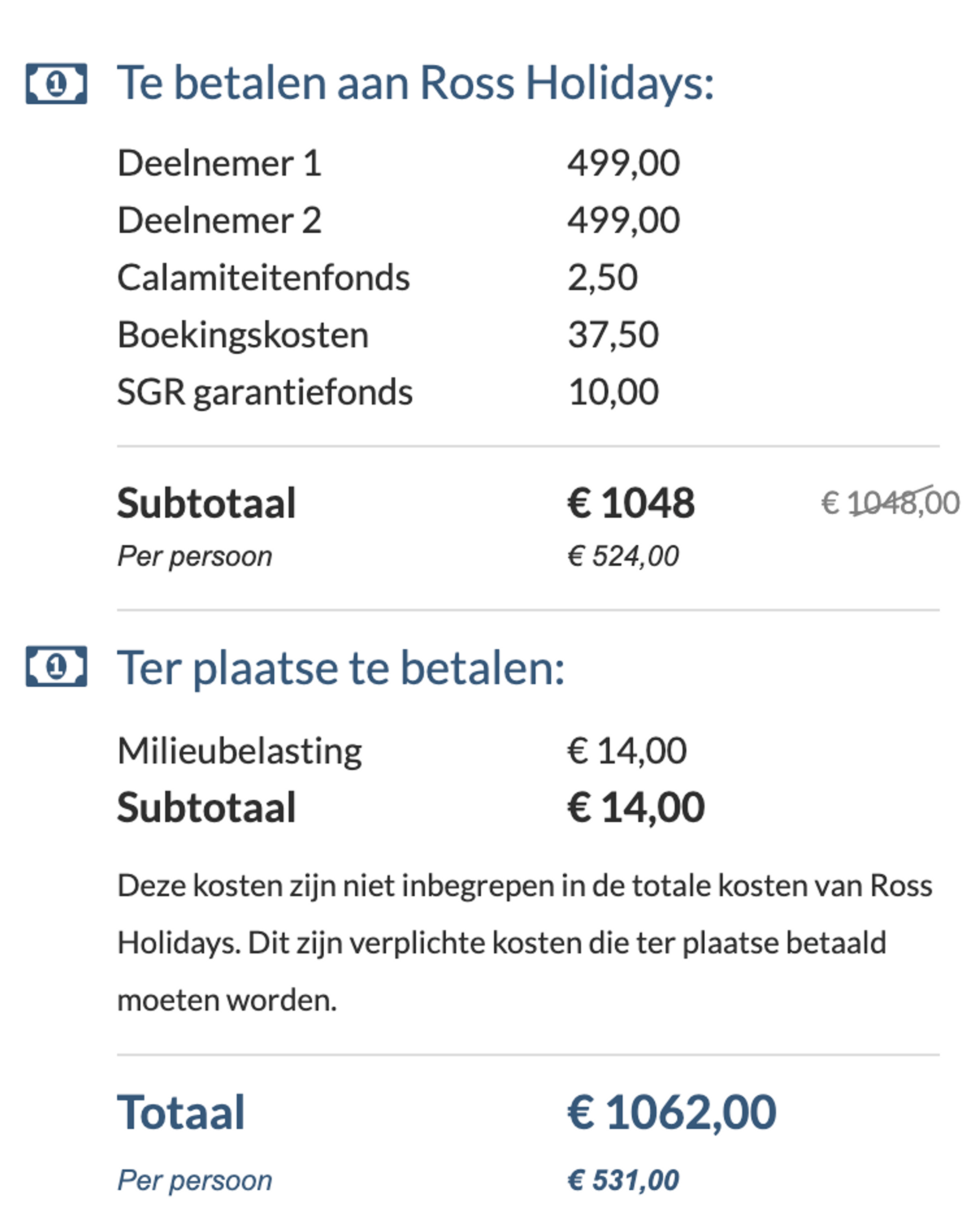 Boekingsvoorbeeld