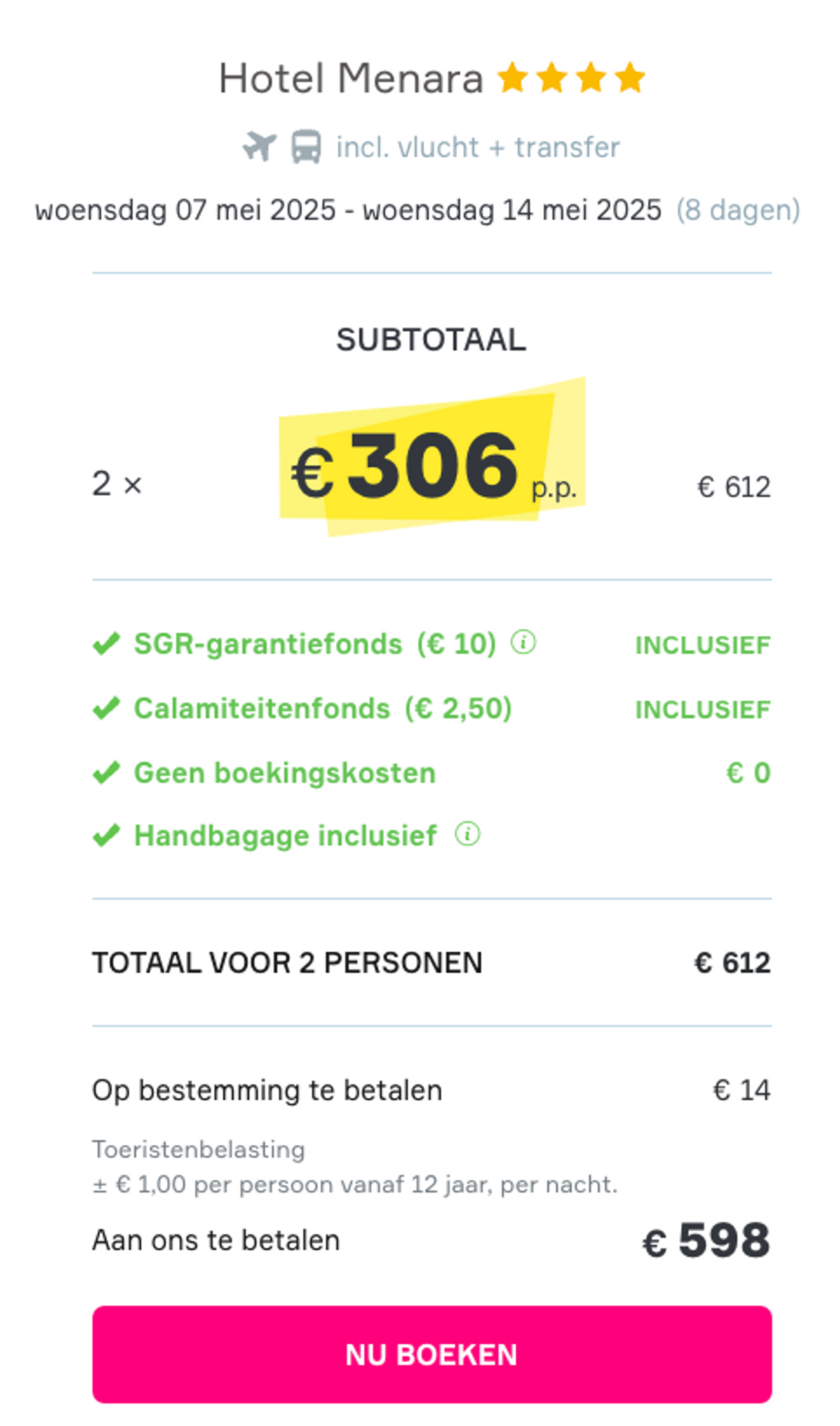 Boekingsvoorbeeld