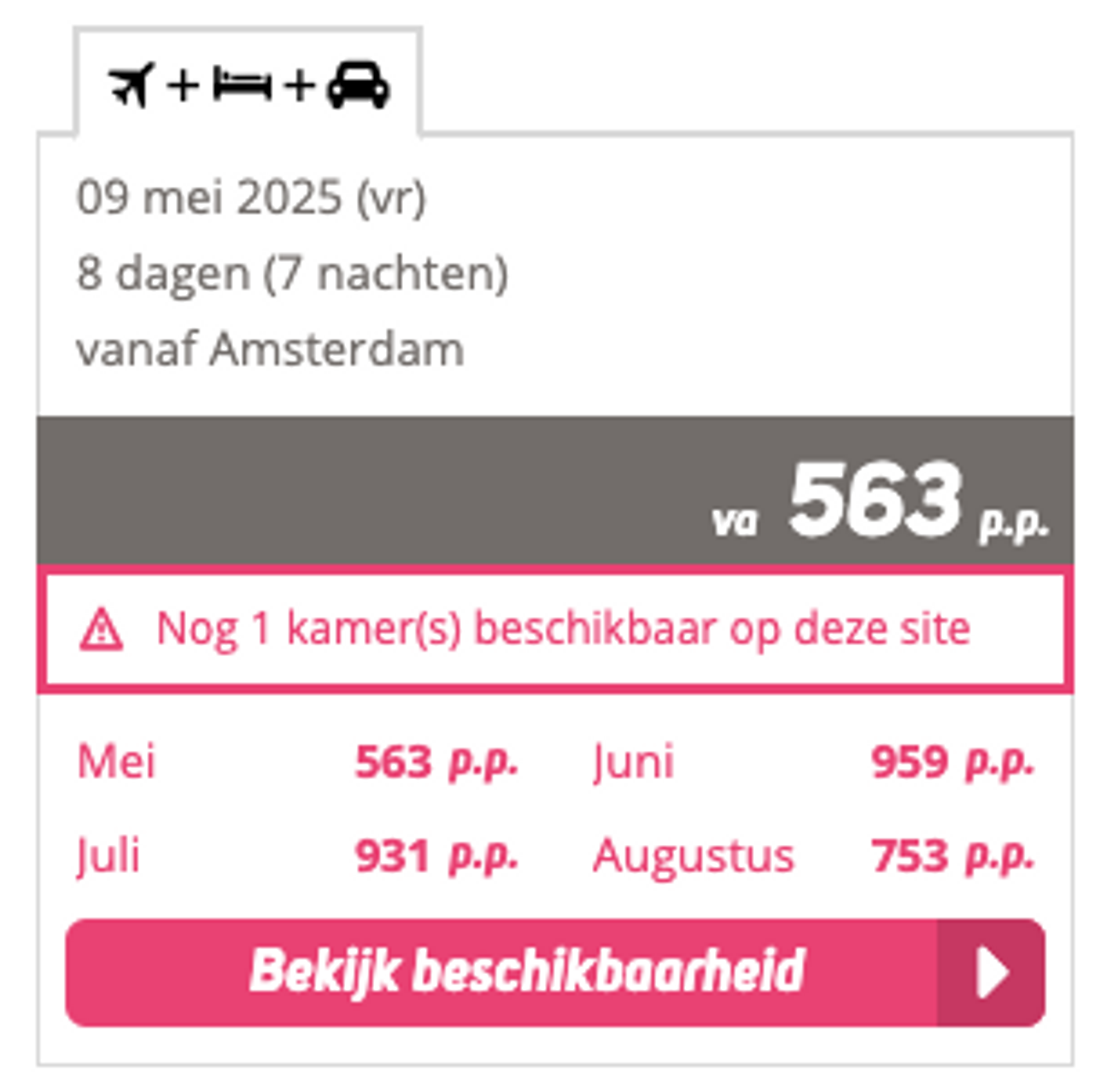 Boekingsvoorbeeld
