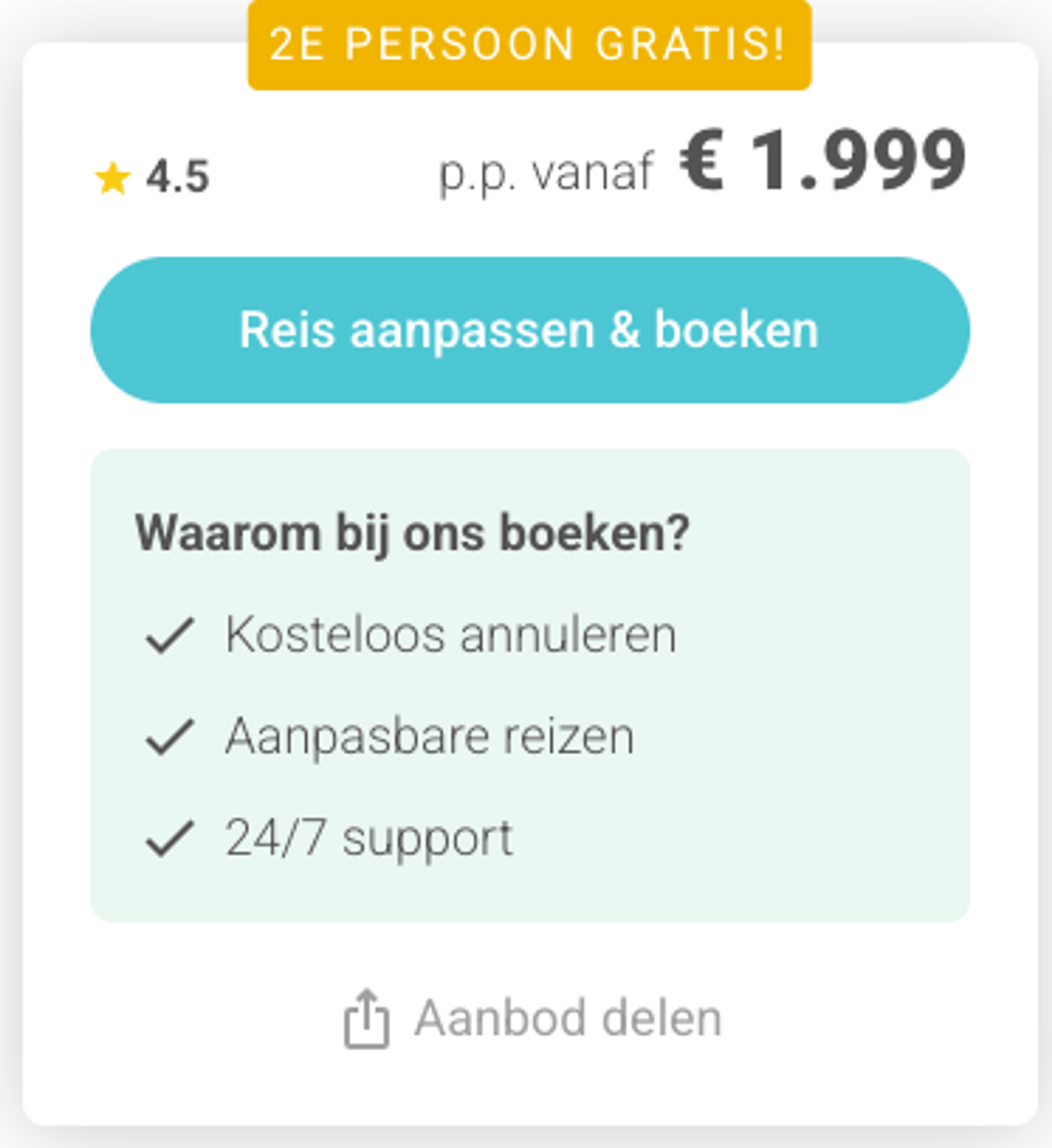 Boekingsvoorbeeld