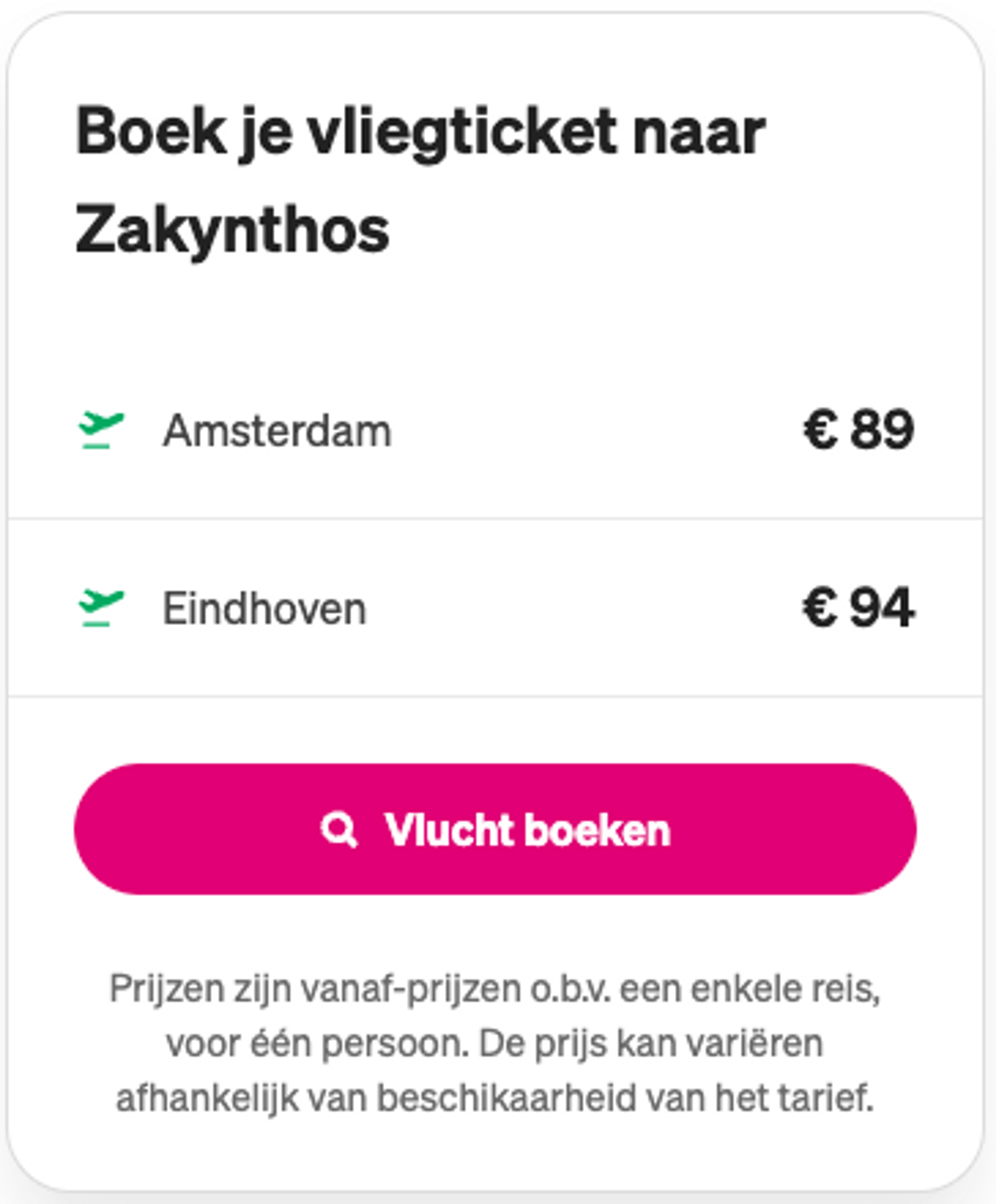 Boekingsvoorbeeld