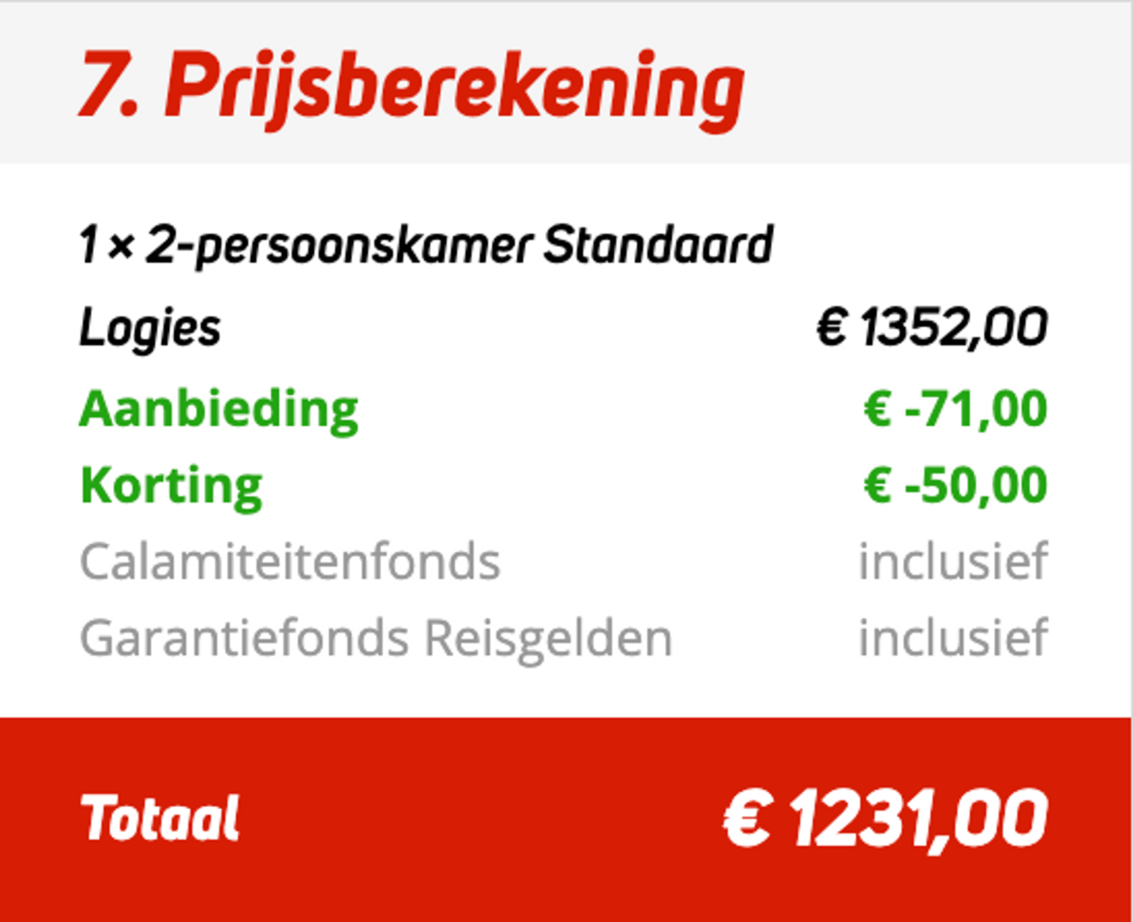 Boekingsvoorbeeld
