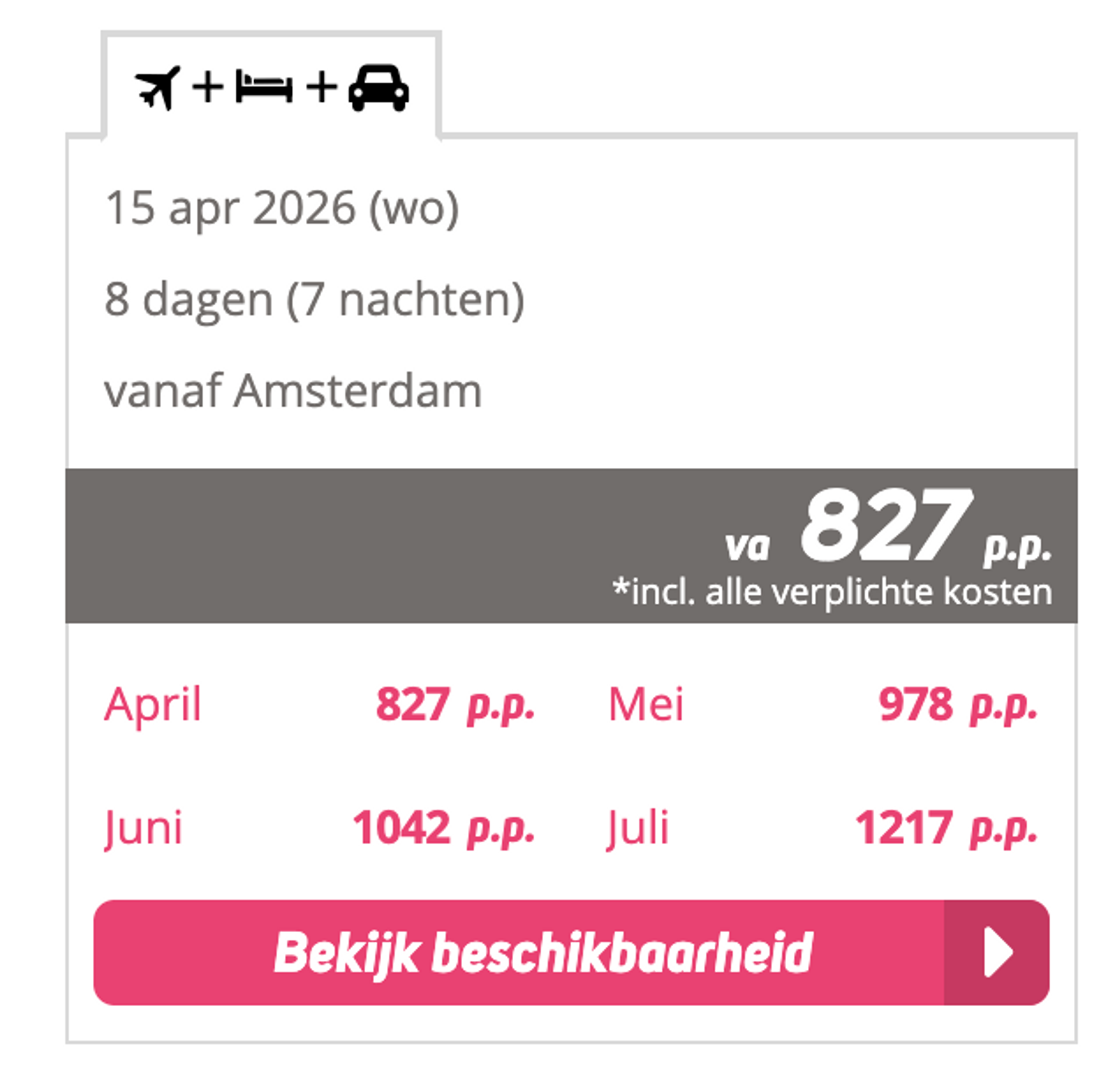 Boekingsvoorbeeld
