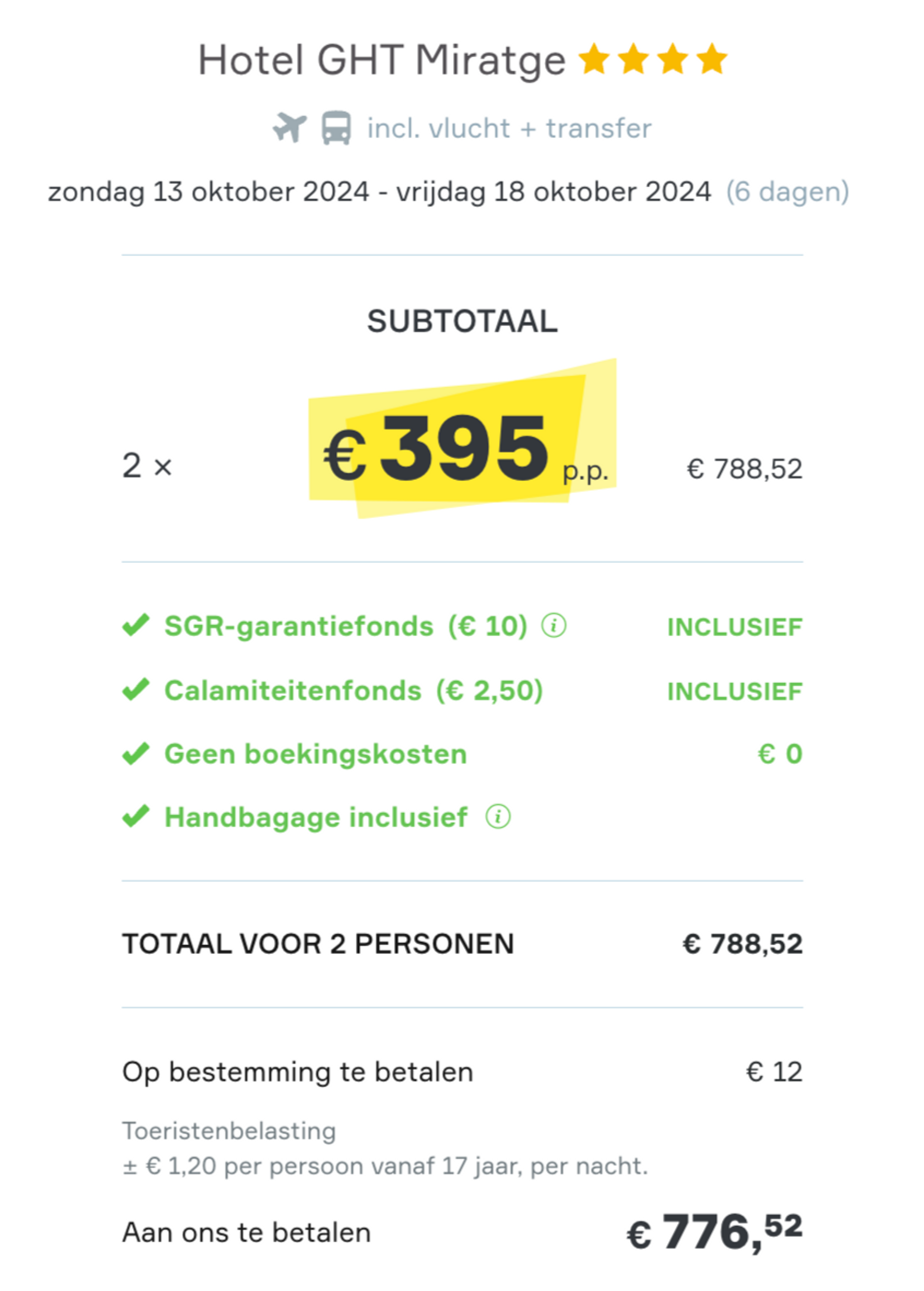 Boekingsvoorbeeld