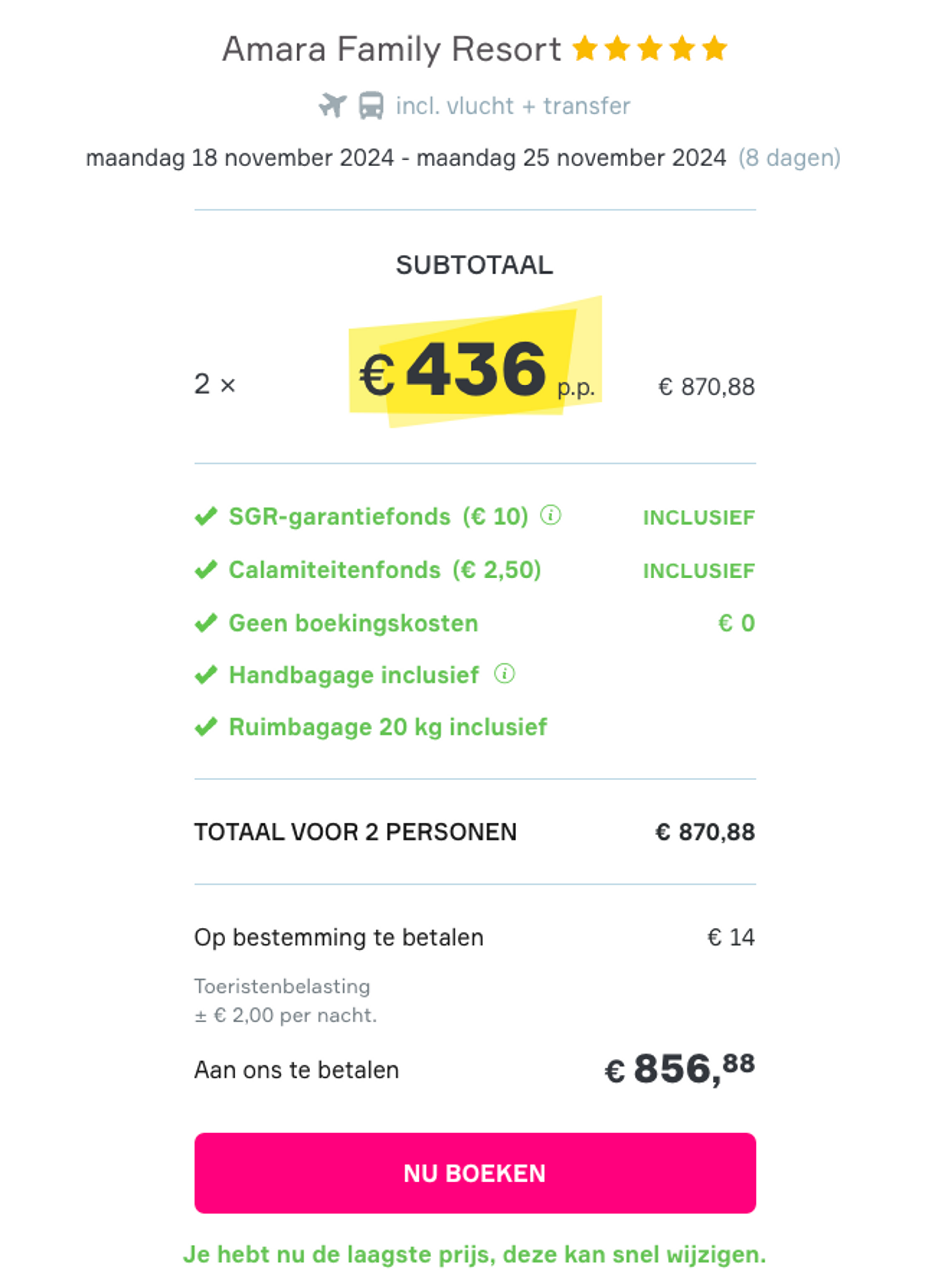 Boekingsvoorbeeld