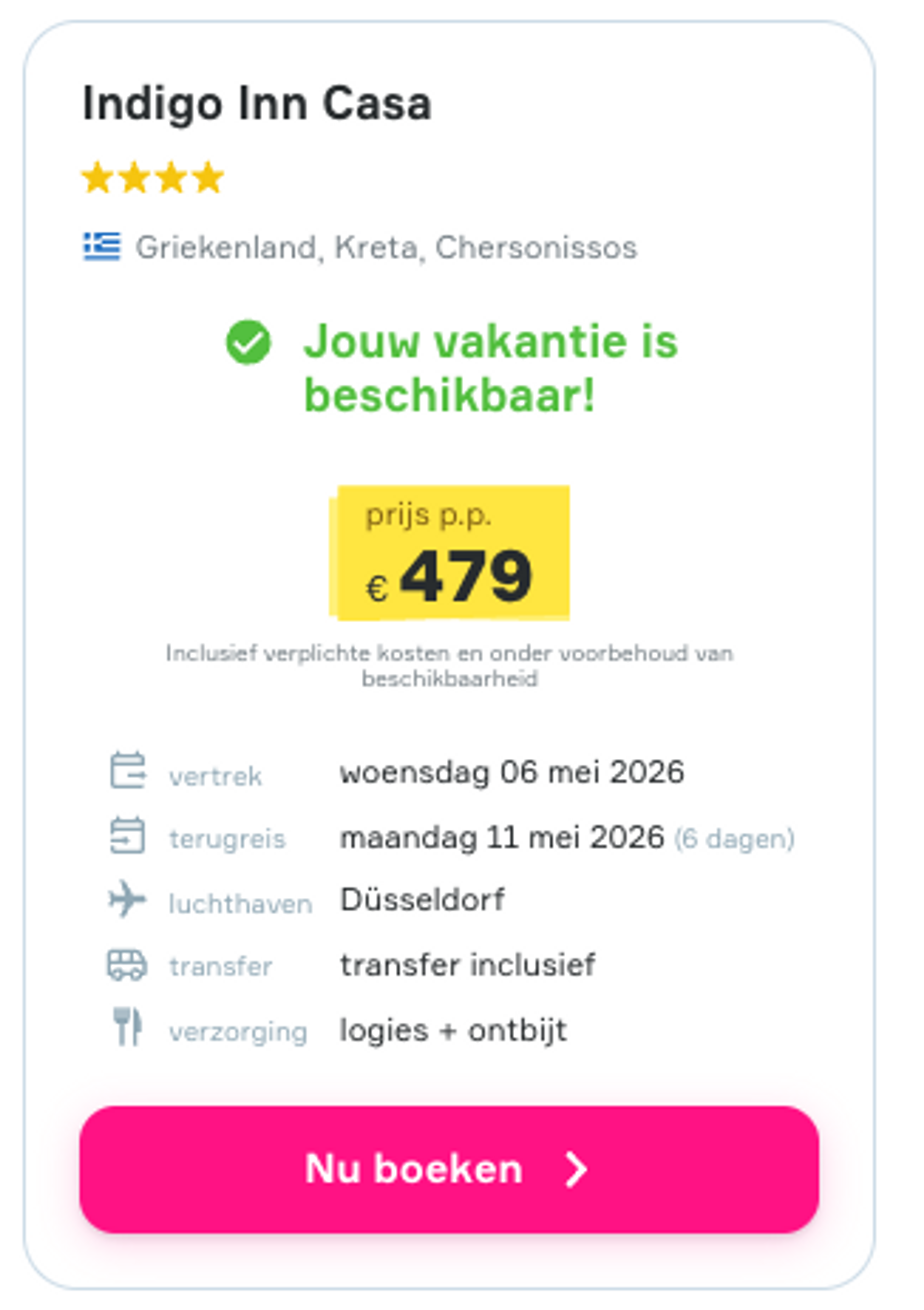 Boekingsvoorbeeld